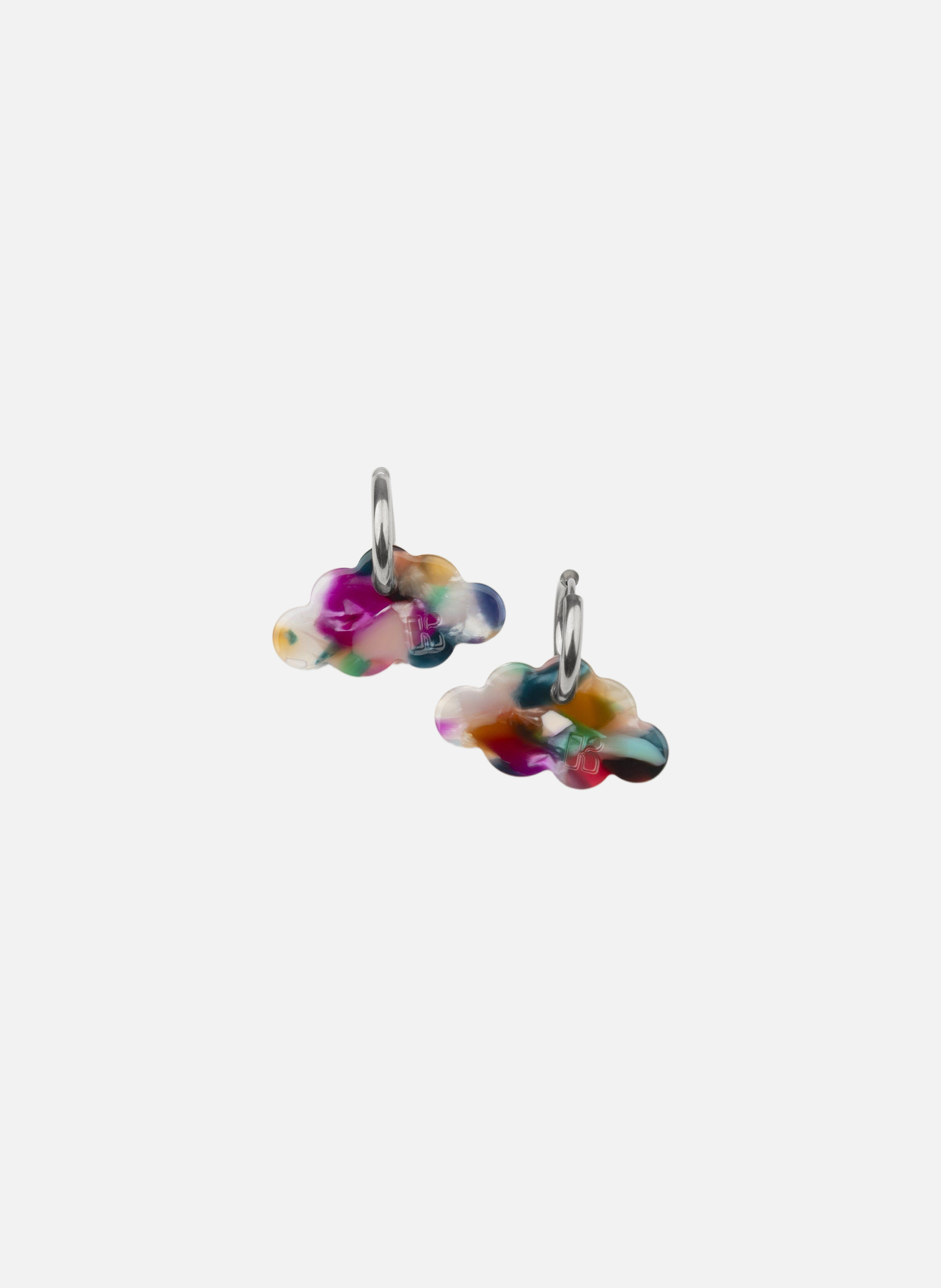 Boucles d'oreilles nuage avec anneaux en acier inoxydable doré  Confetti