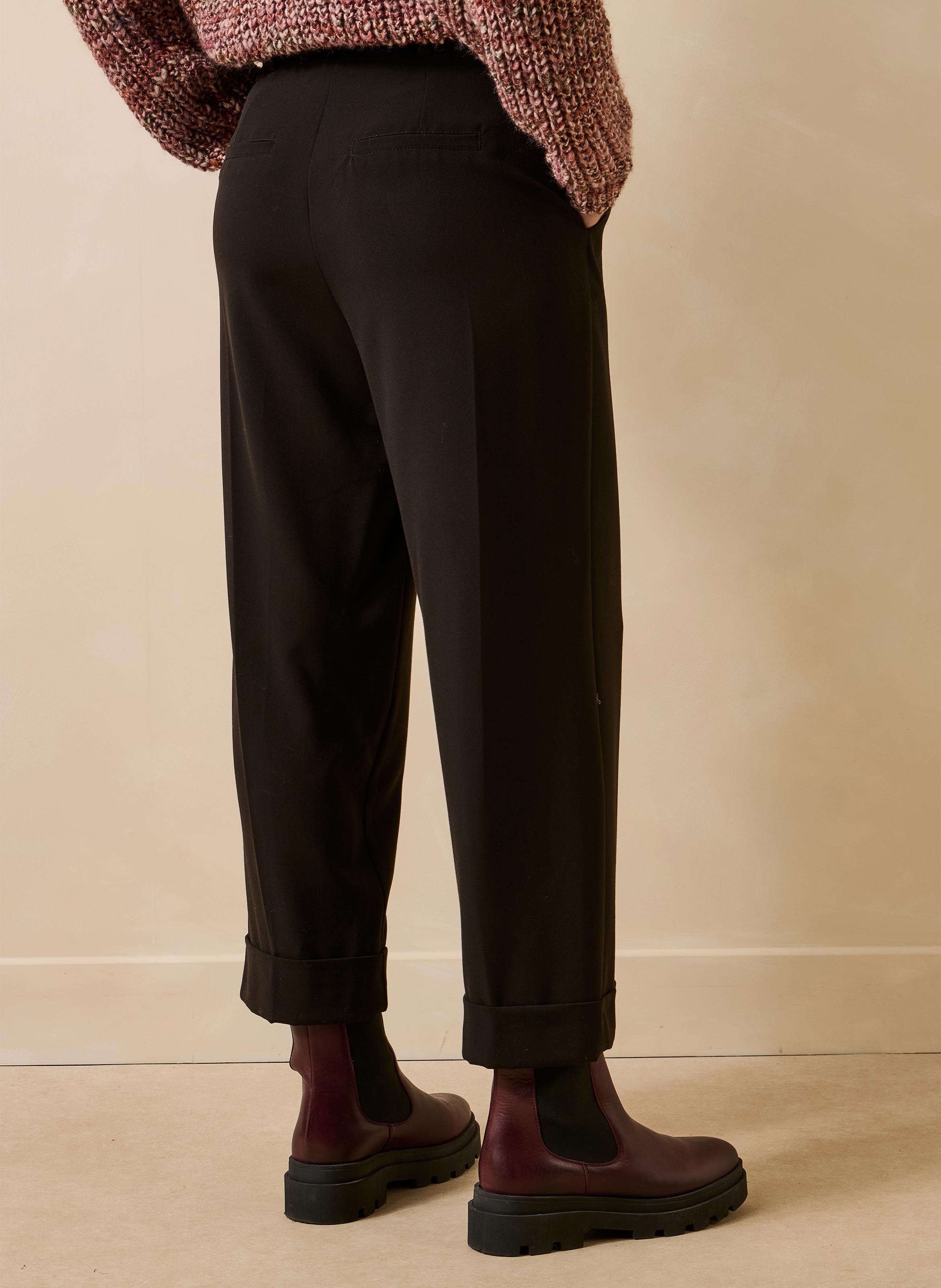 Wijde broek met omslag LA FEE MARABOUTEE Zwart