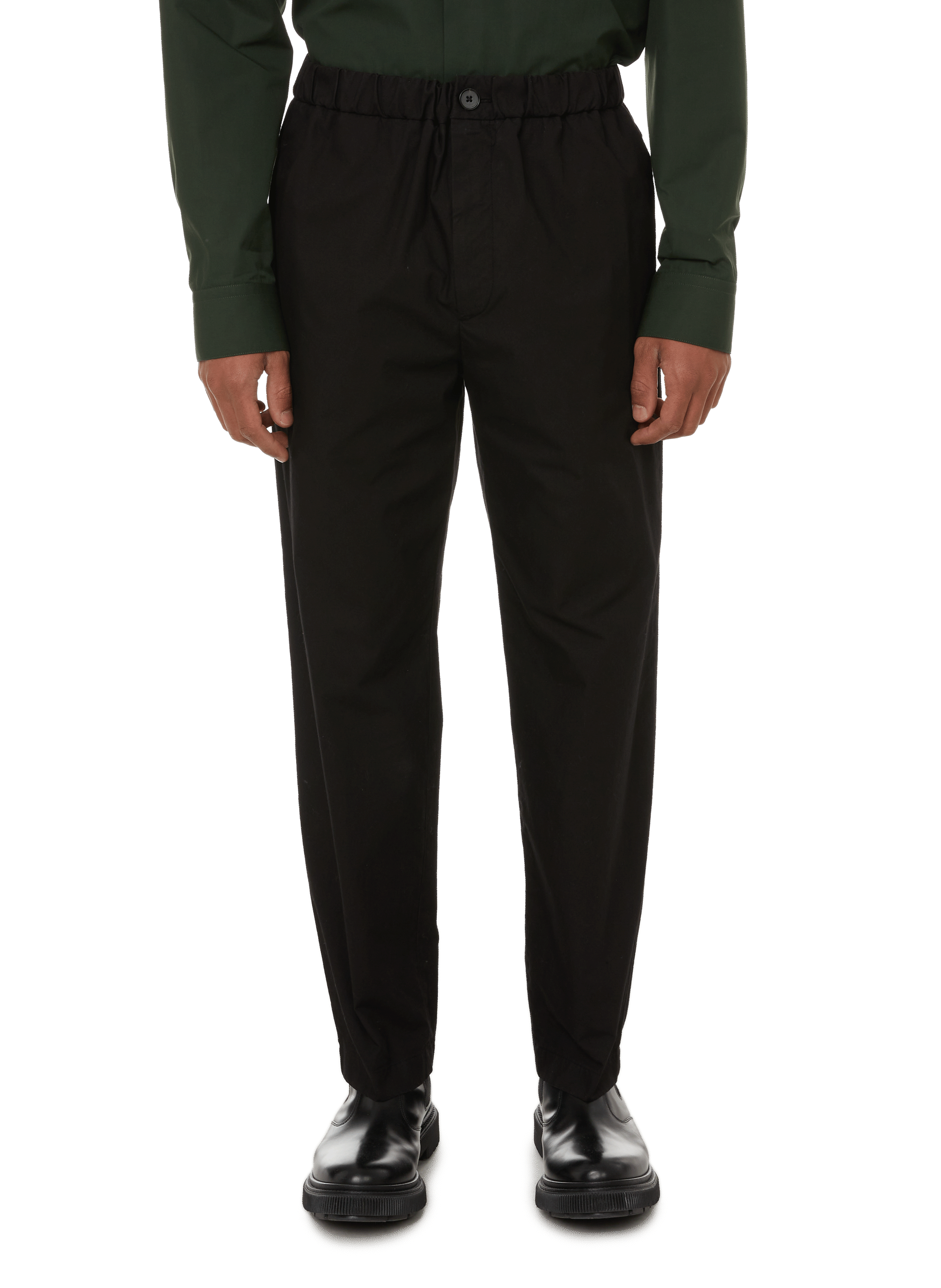 JIL SANDER Cotton poplin trousers Black