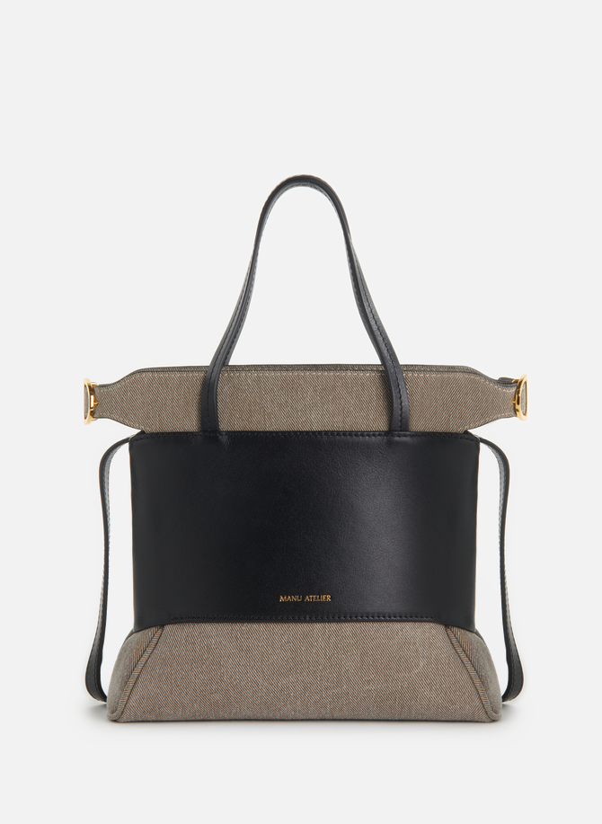 Bi-material handbag  MANU ATELIER