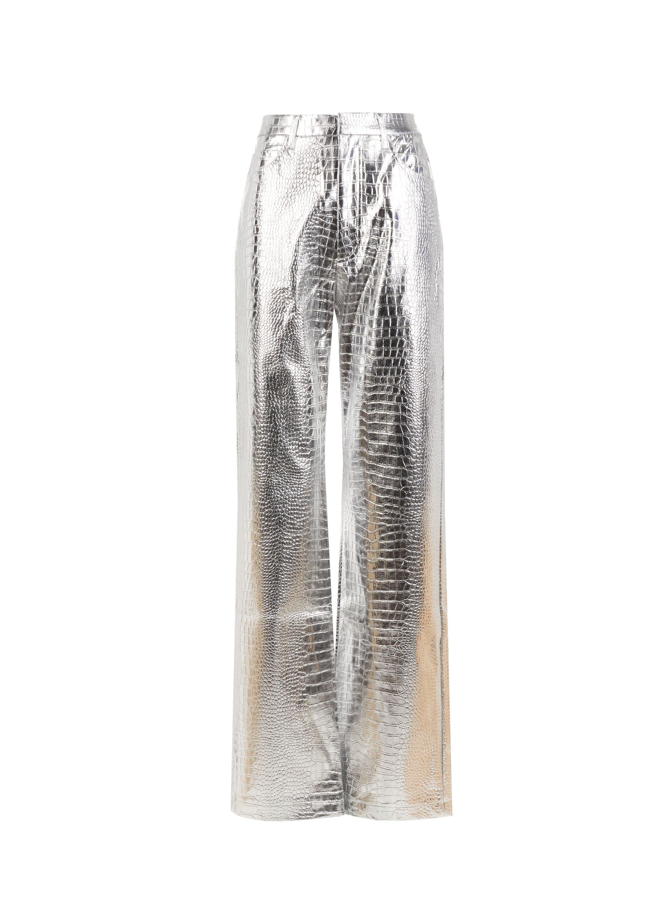 Pantalon texturé croco ROTATE Argent