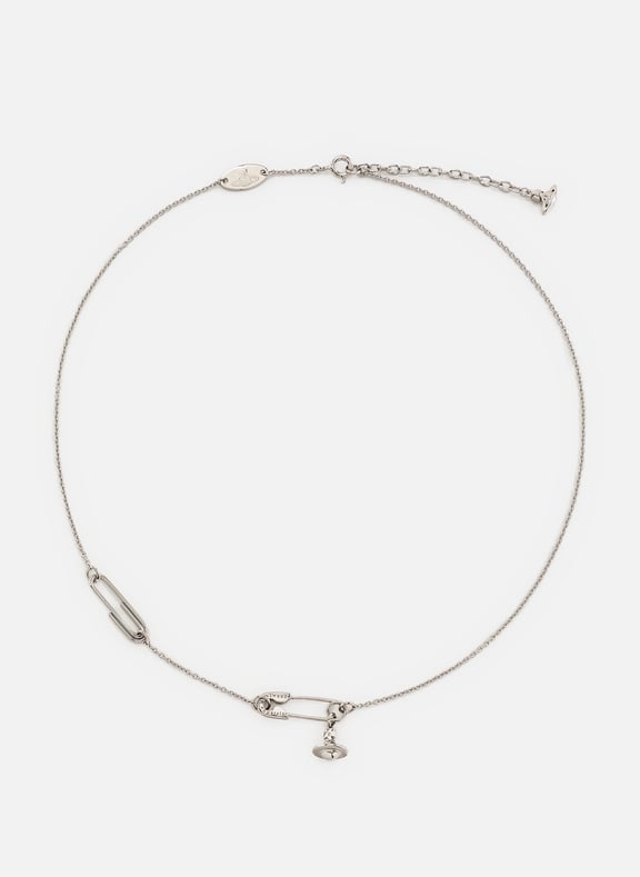 Safety Pin Necklace Silver by VIVIENNE WESTWOOD VIVIENNE WESTWOOD Safety Pin Necklace Silver