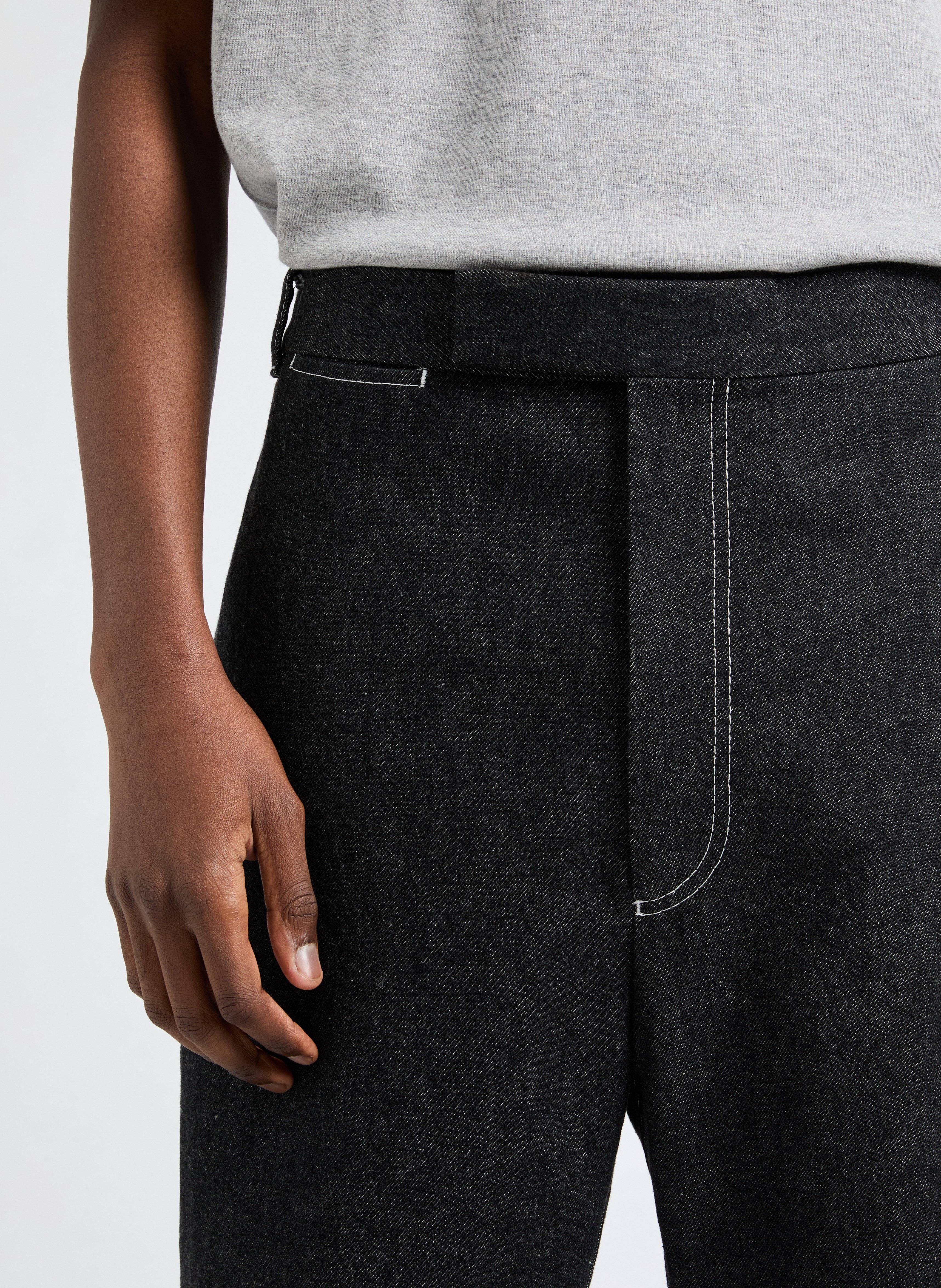 Cotton Trousers THOM BROWNE Black