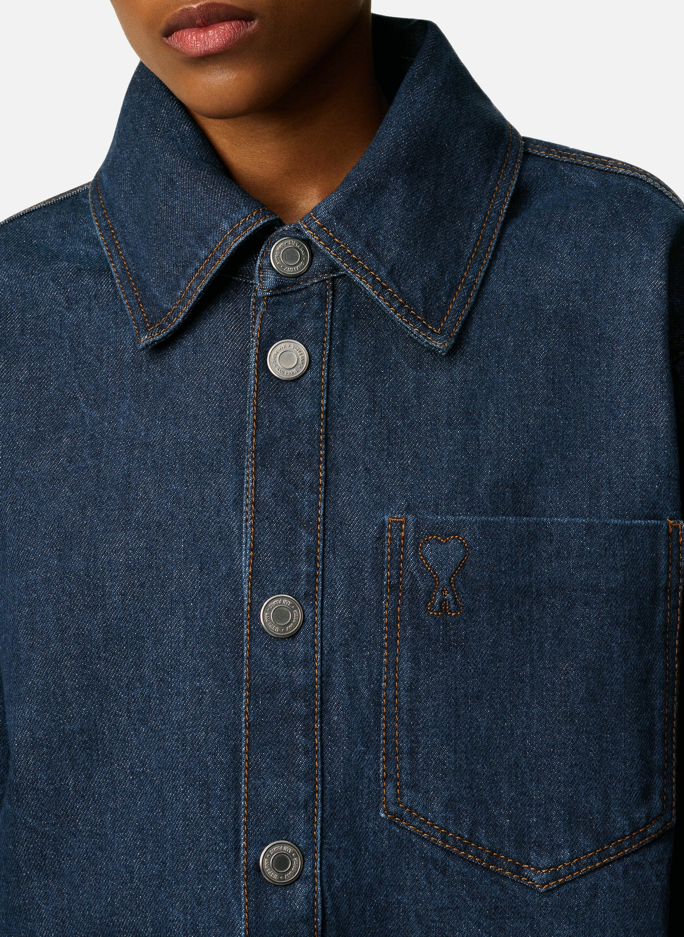 Surchemise ami de coeur en coton unisexe AMI PARIS Bleu