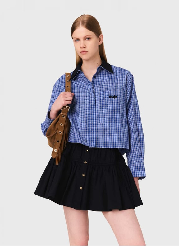 Chemise col classique en coton Bleu by MAJE MAJE Chemise col classique en coton Bleu