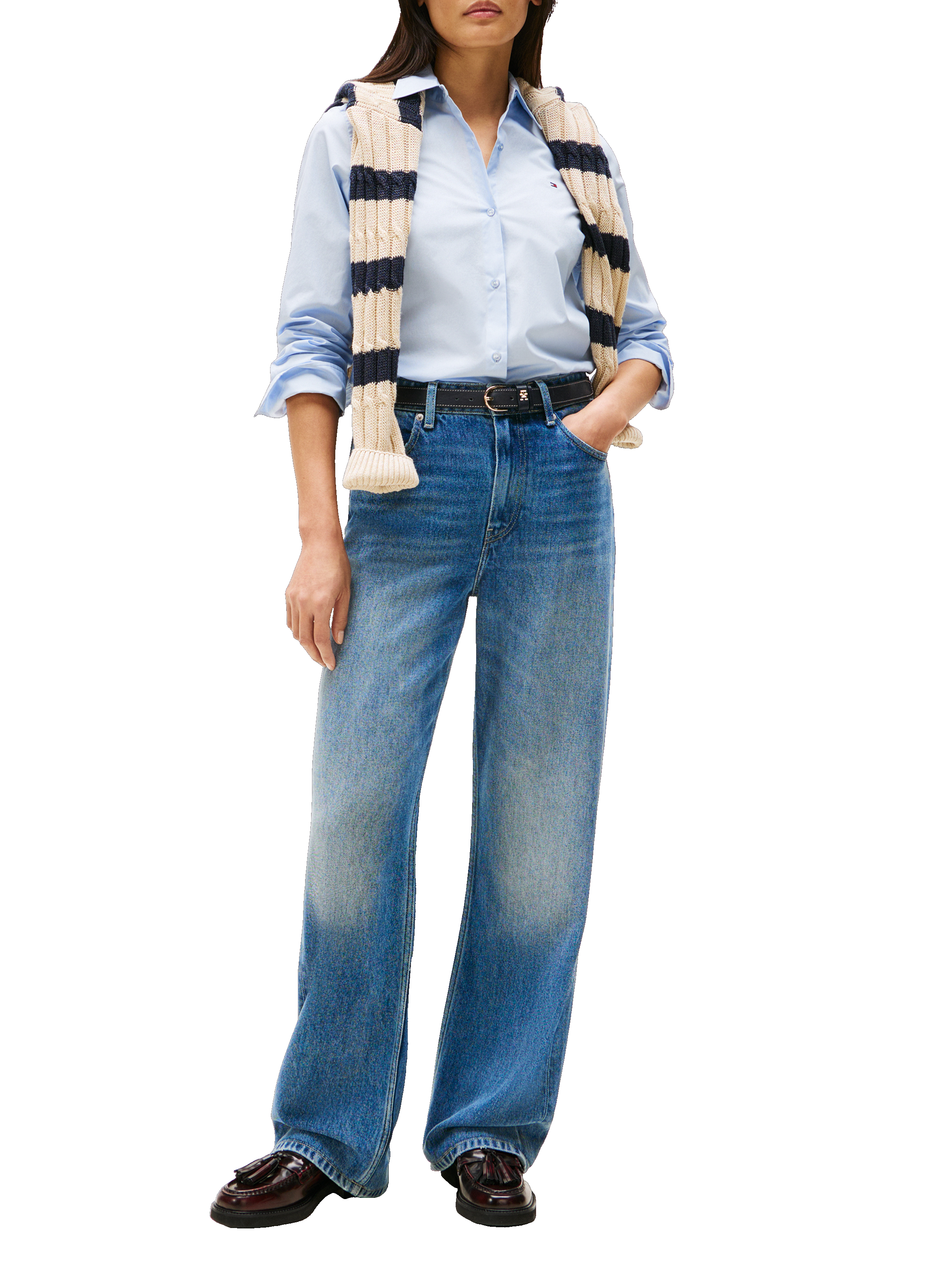 Chemise en coton TOMMY HILFIGER Bleu