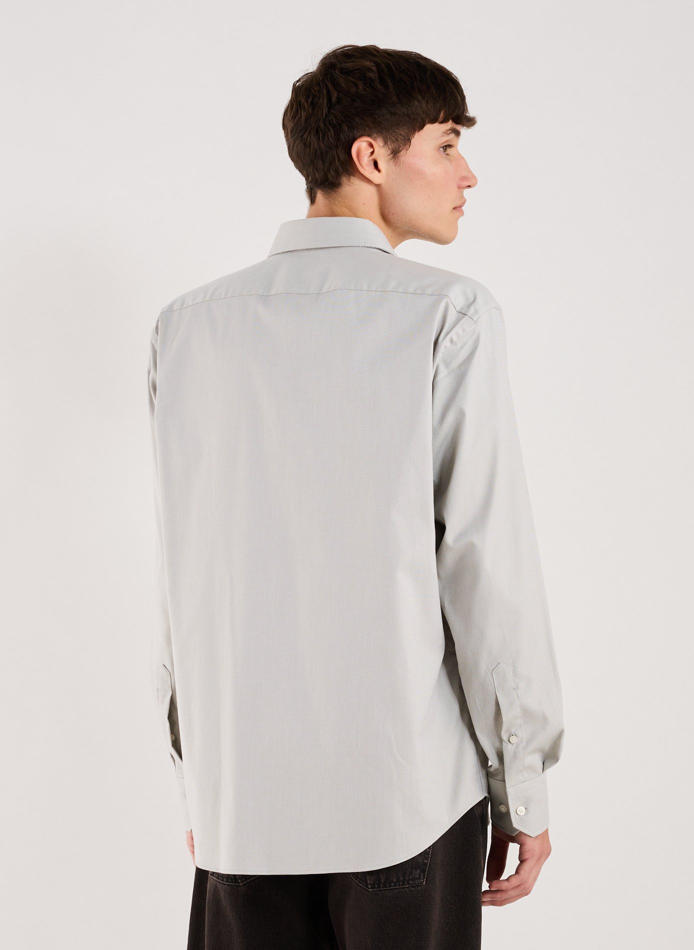 Chemise droite jacquard en coton mélangé BOSS Vert