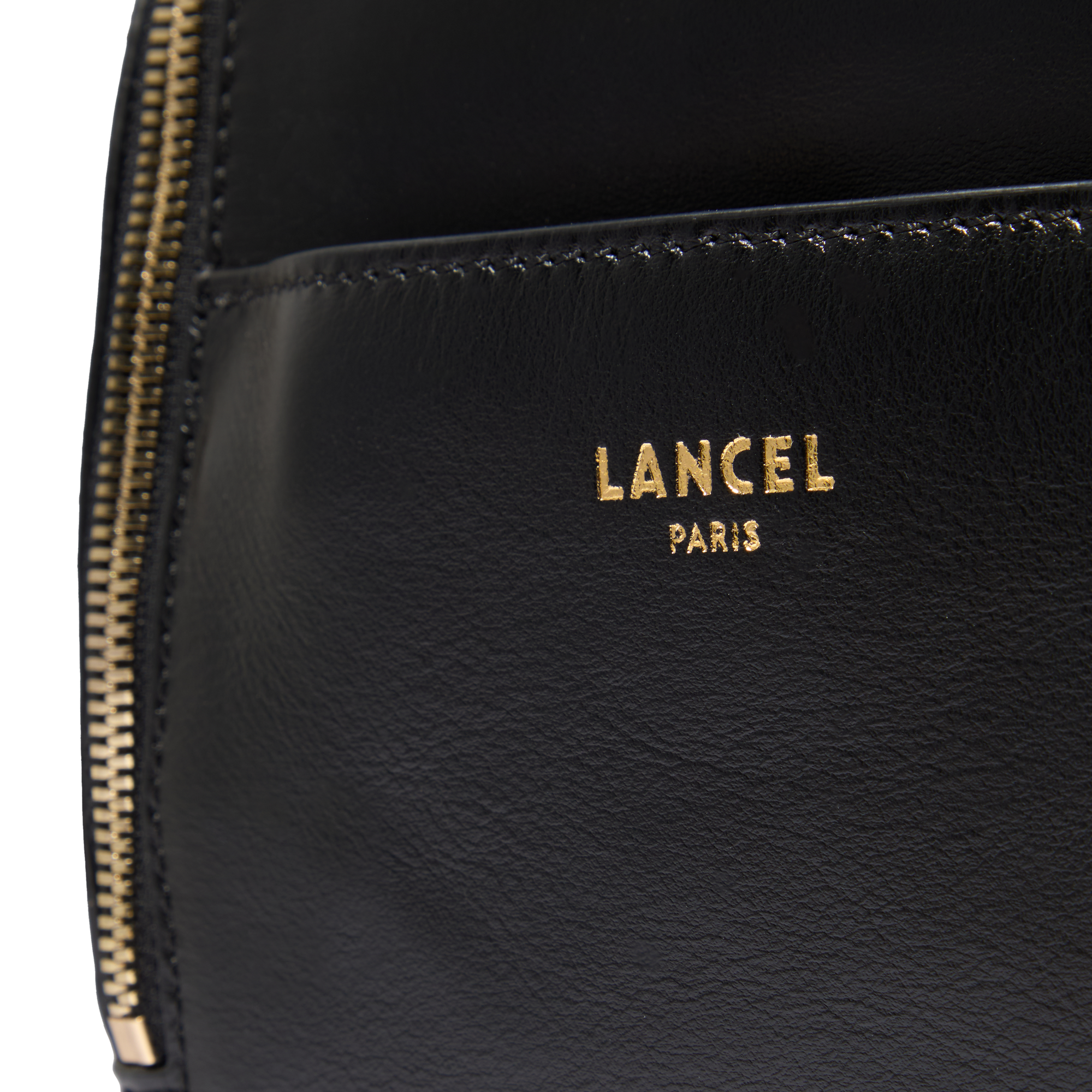 Sac à dos zippé s origami de lancel en cuir LANCEL Noir