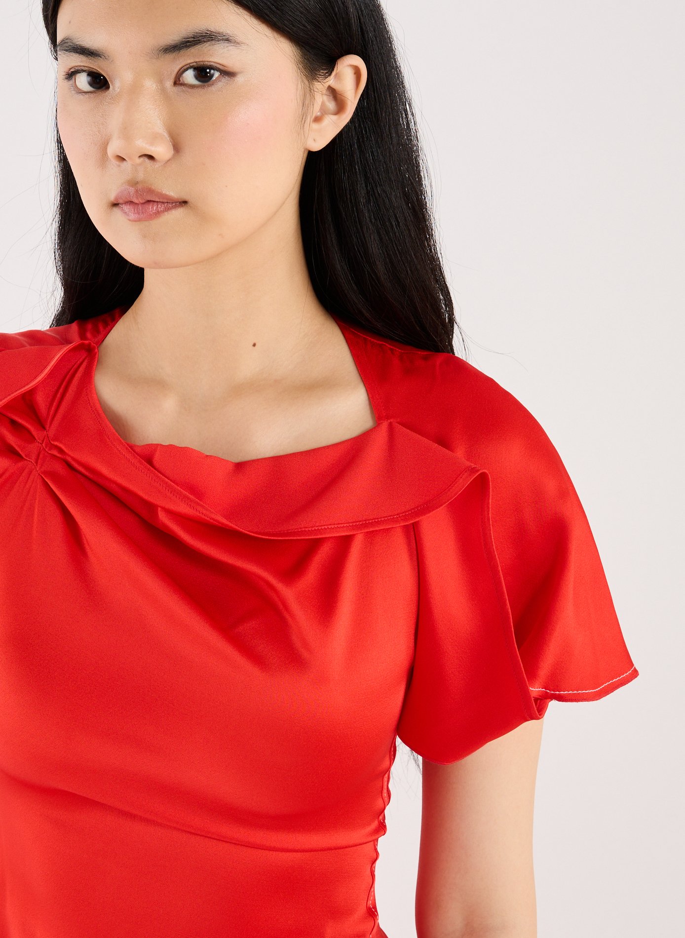 Flared draped dress VICTORIA BECKHAM Red