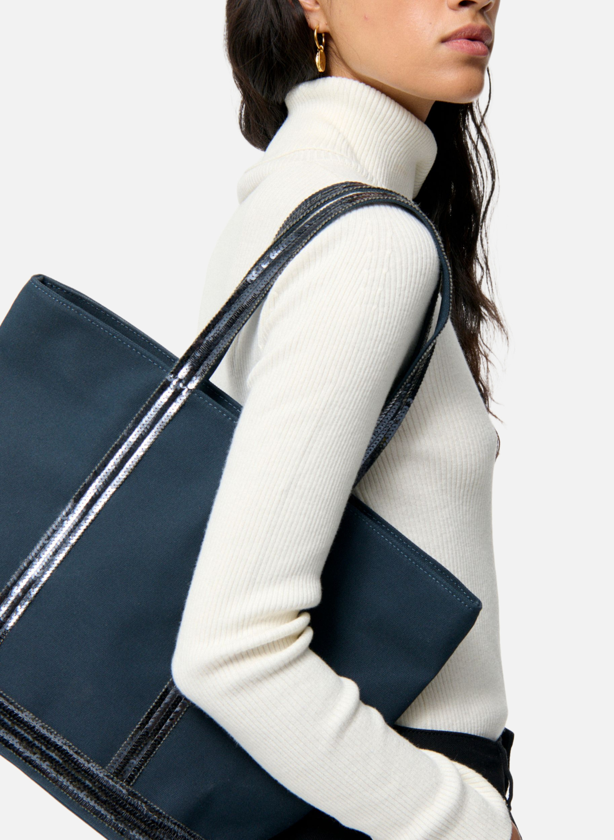 Cabas m zippé en toile VANESSA BRUNO Bleu