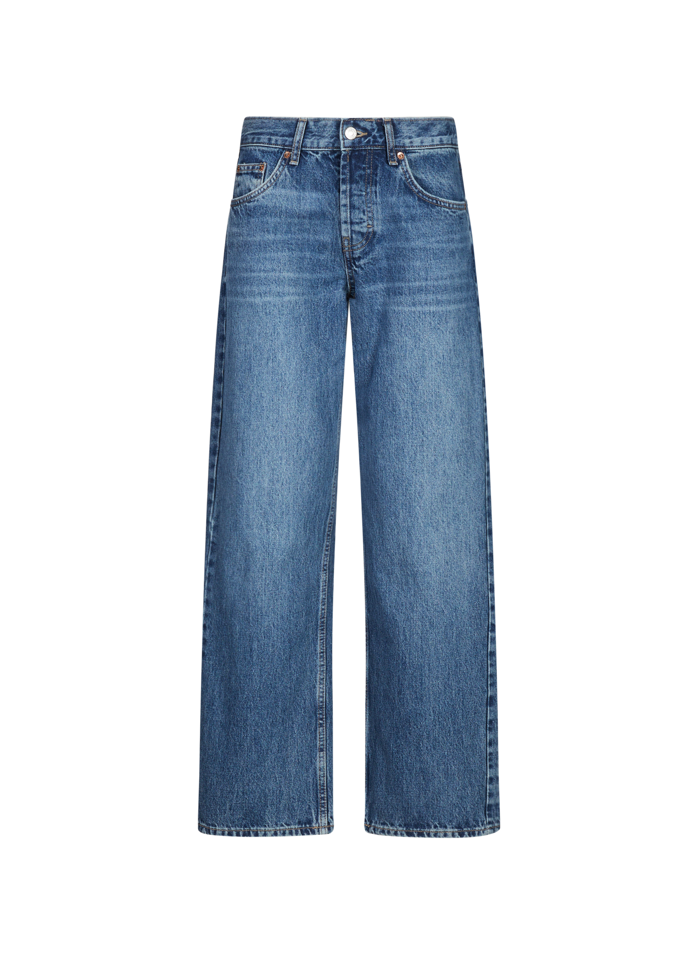 Jean cinq poches en coton TOPSHOP Bleu