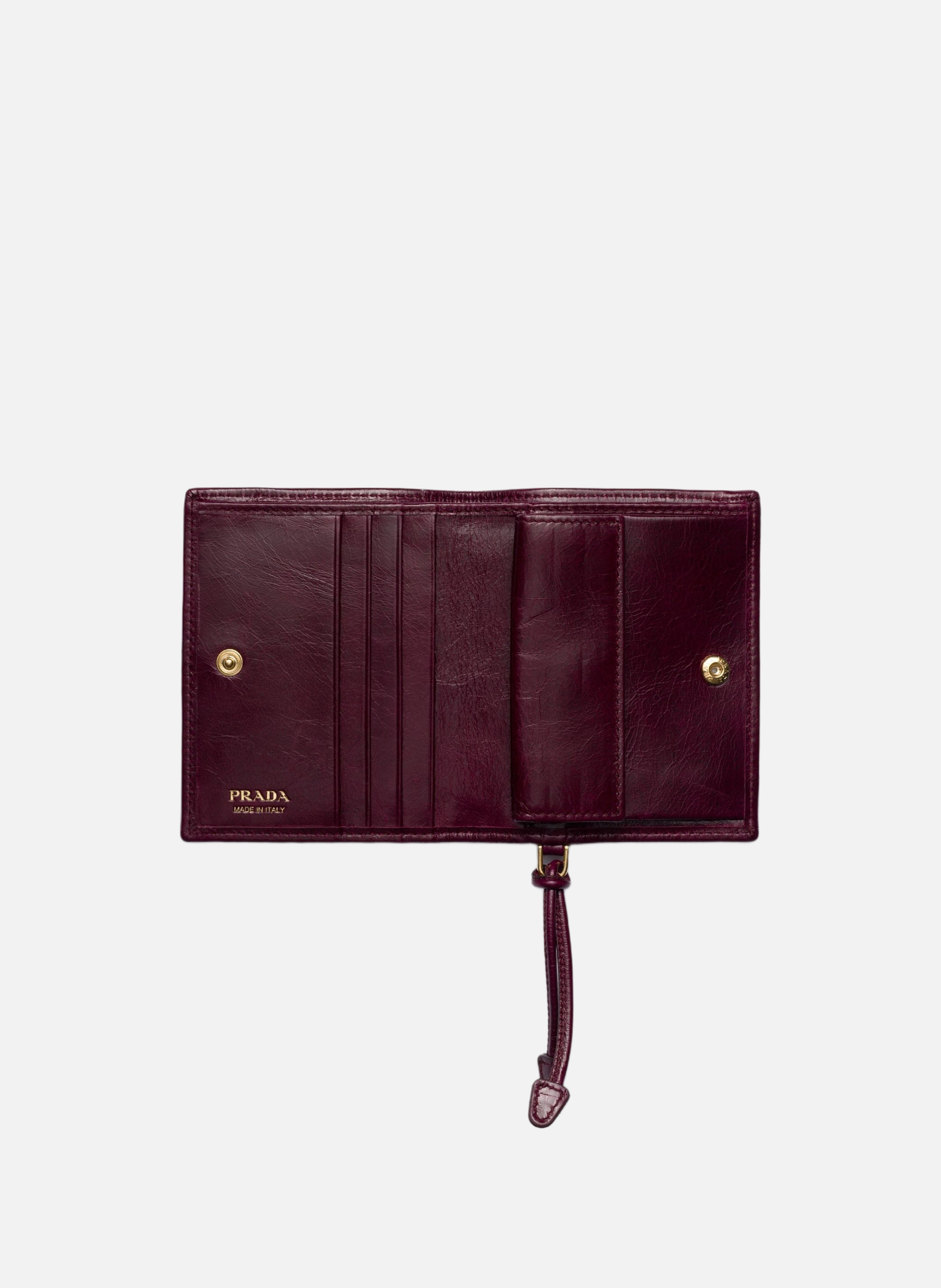 Petit portefeuille en cuir PRADA Rouge