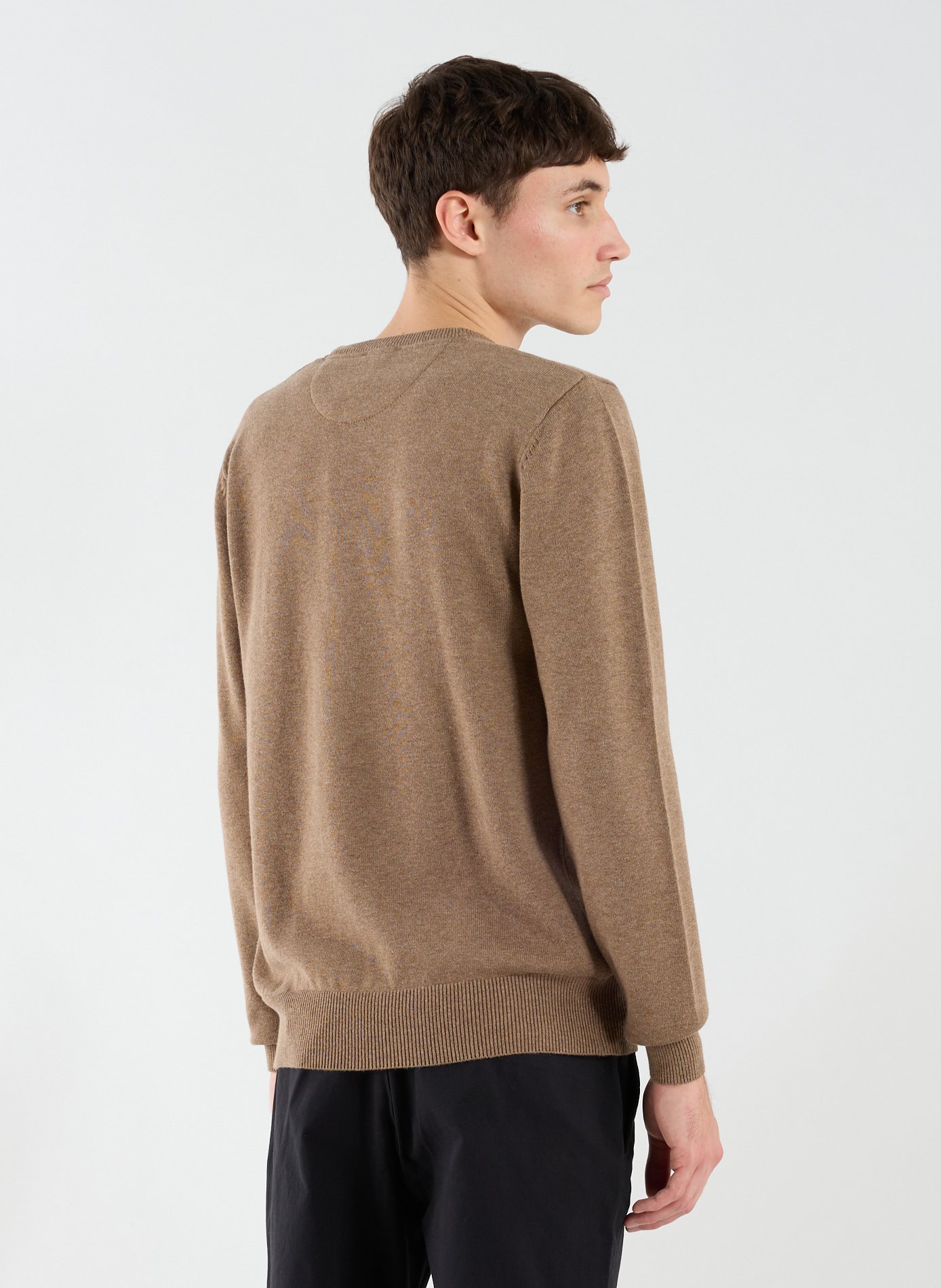 Round neck wool and cotton sweater EDEN PARK Brown
