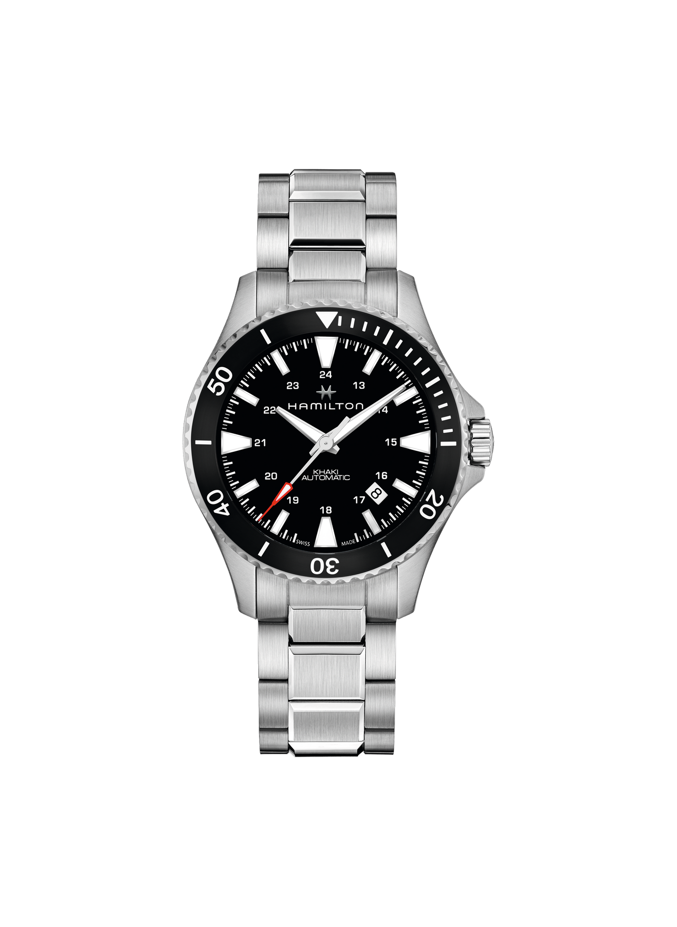 Montre automatique en acier inoxydable HAMILTON Noir