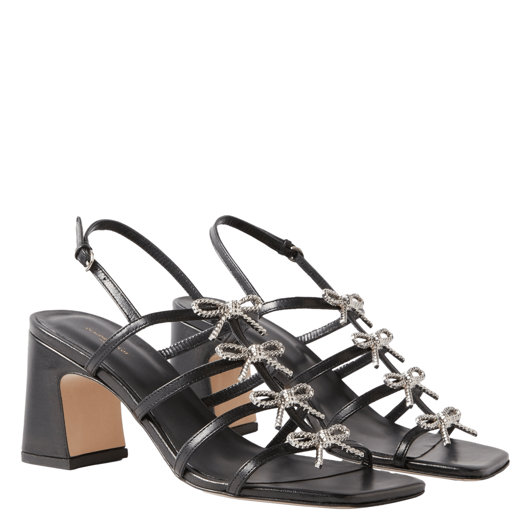 Sandales à talons en cuir CLAUDIE PIERLOT Noir