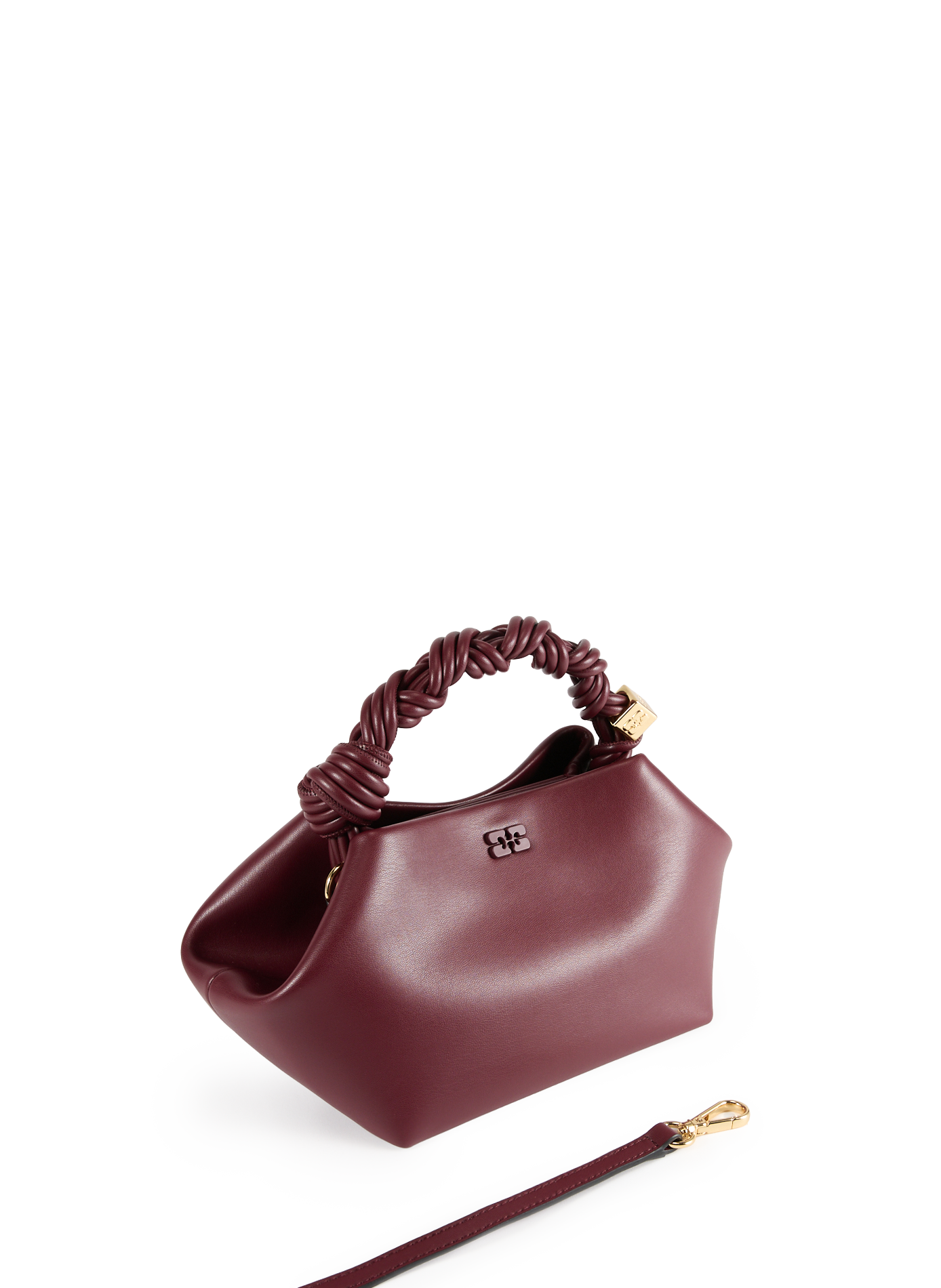 Mixed leather handbag GANNI Red