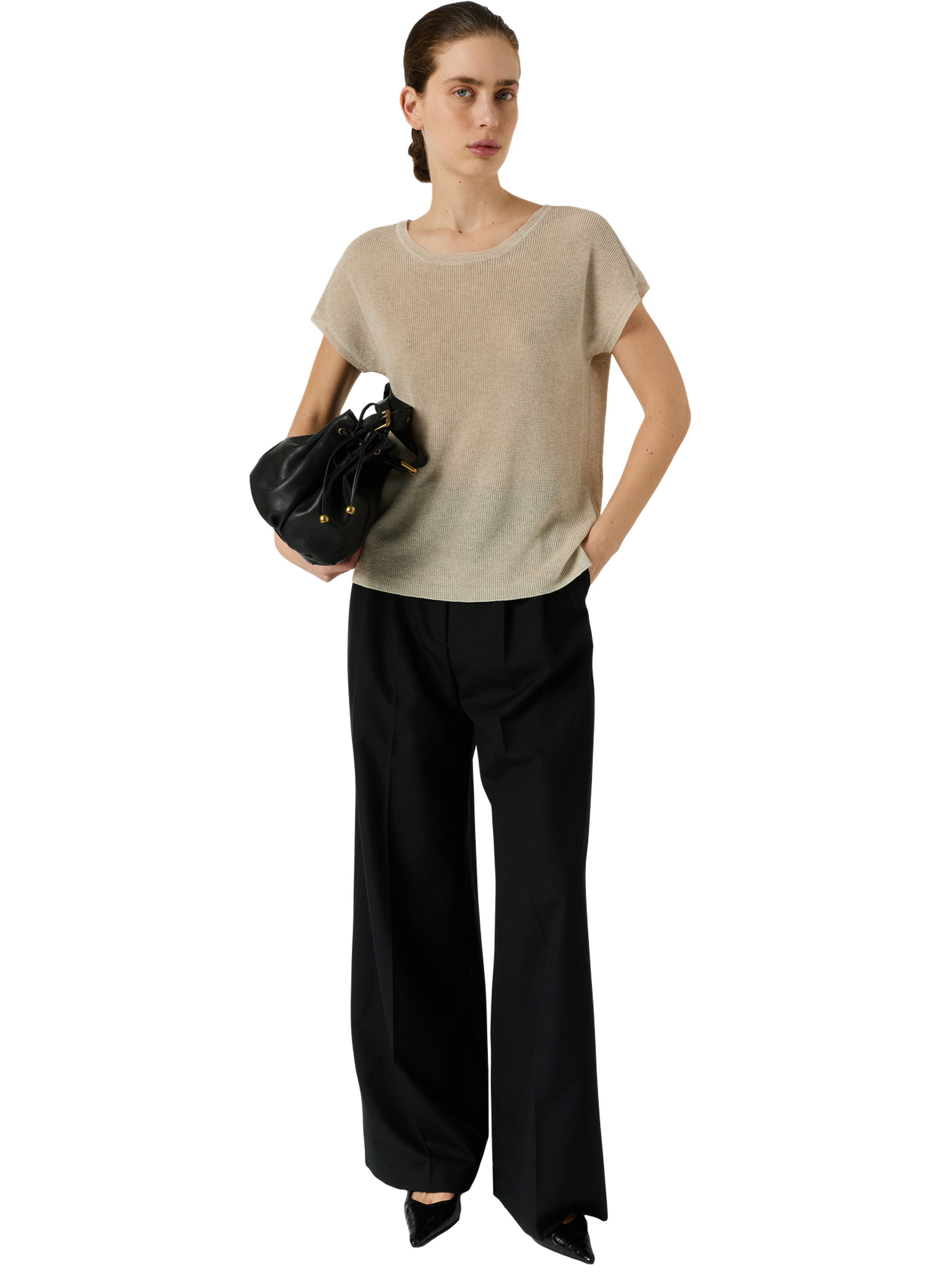 Pull col rond en maille irisée - lixia GERARD DAREL Beige