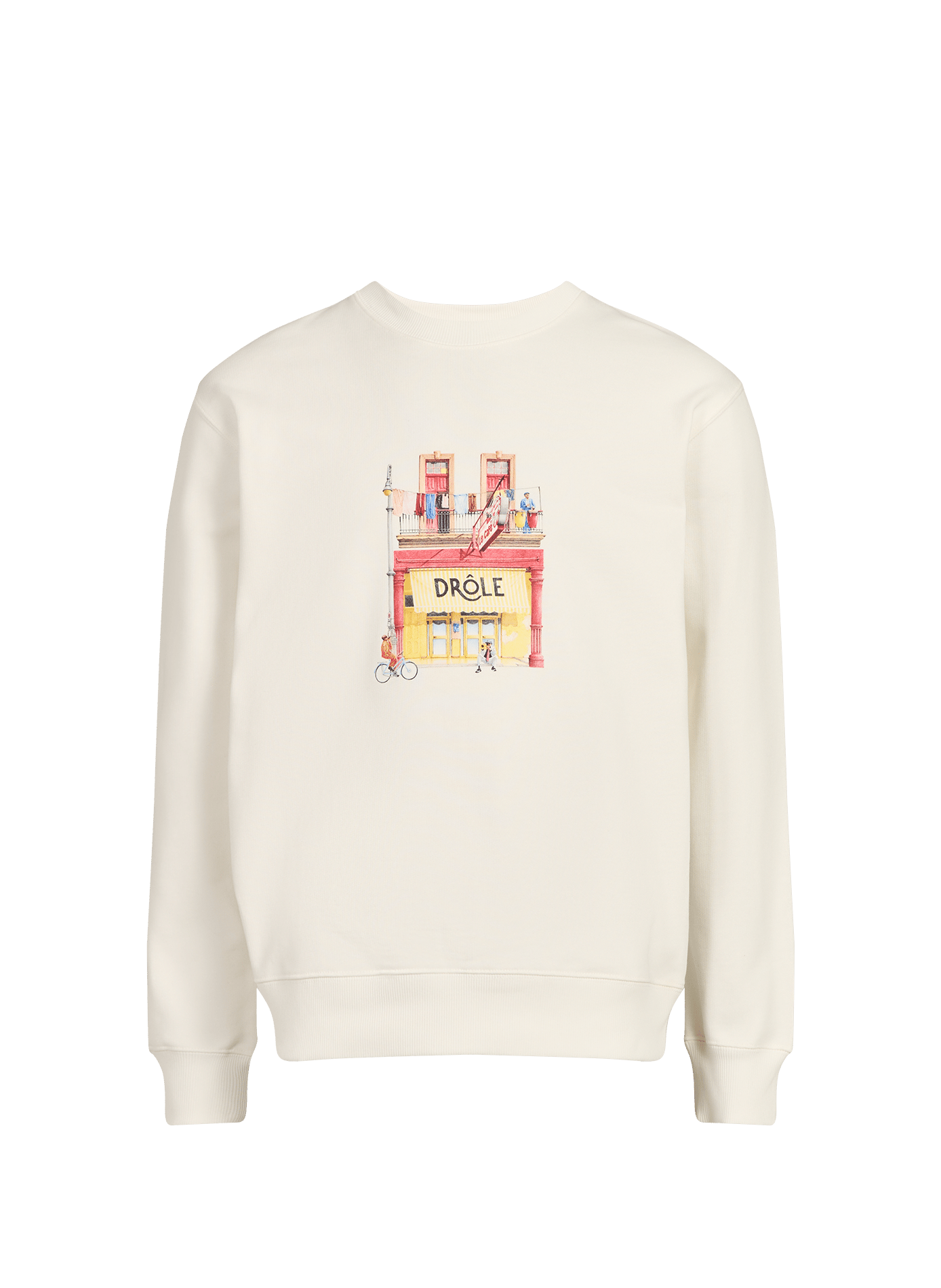 Graphic logo cotton sweatshirt DROLE DE MONSIEUR Beige
