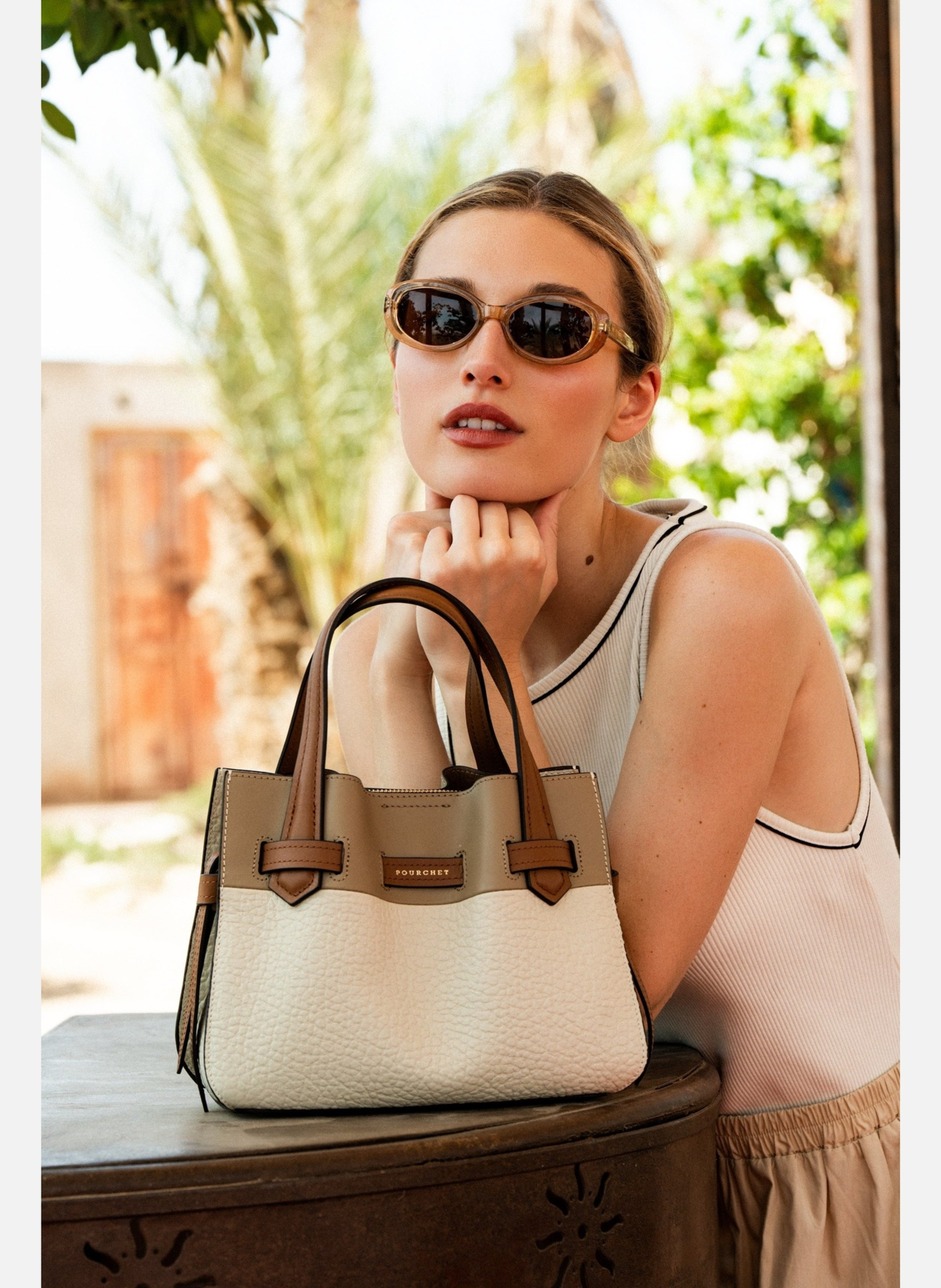 Blossom | sac à main pm en cuir de vachette POURCHET Multicolore