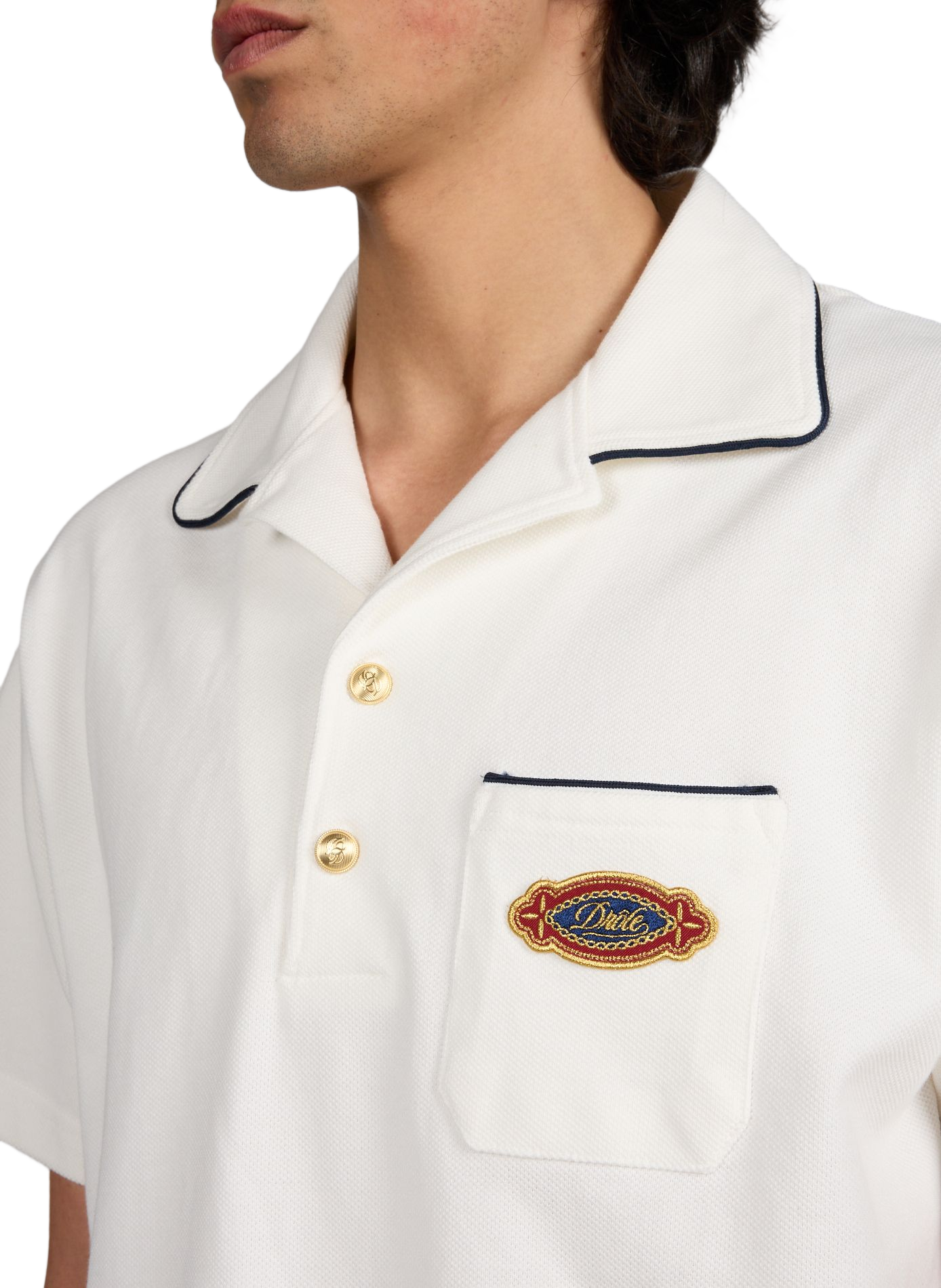 Short-sleeved cotton piqué polo DROLE DE MONSIEUR Beige