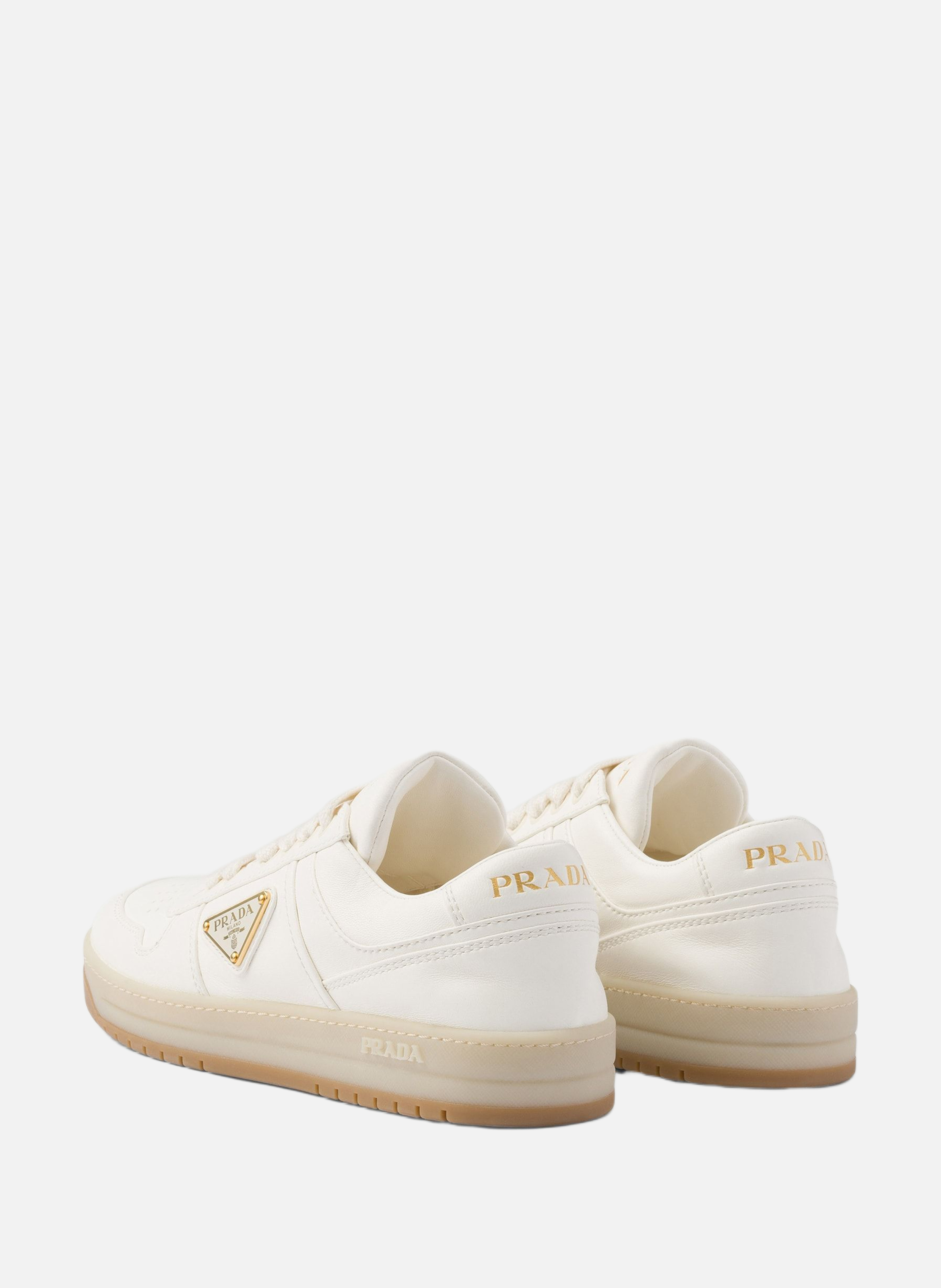 Sneakers downtown en cuir nappa PRADA Beige