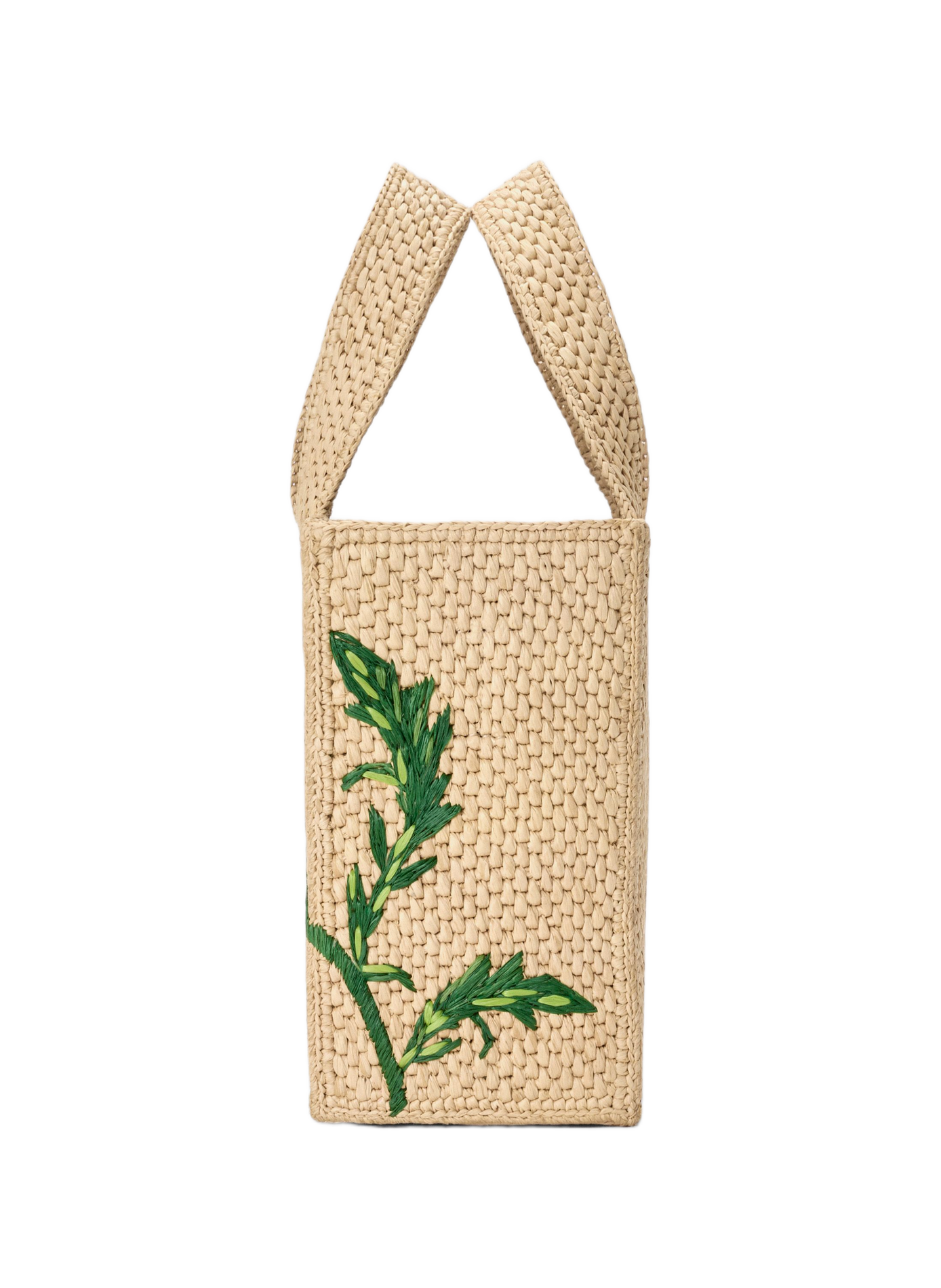 Petit Font tote brodé en raphia LOEWE Beige