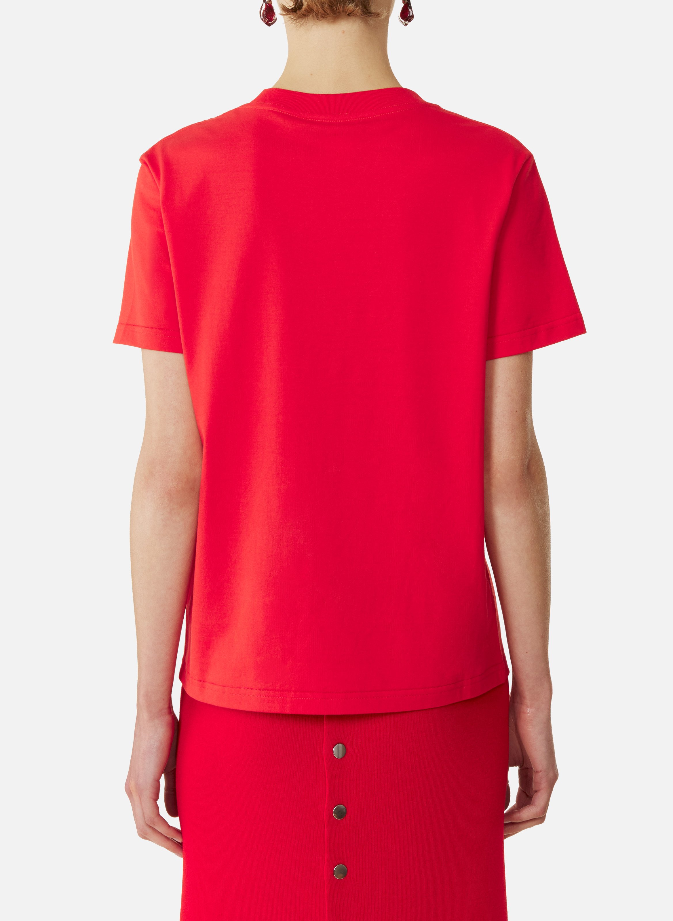 T-shirt brodé la mère et l'enfant en jersey LANVIN Rouge