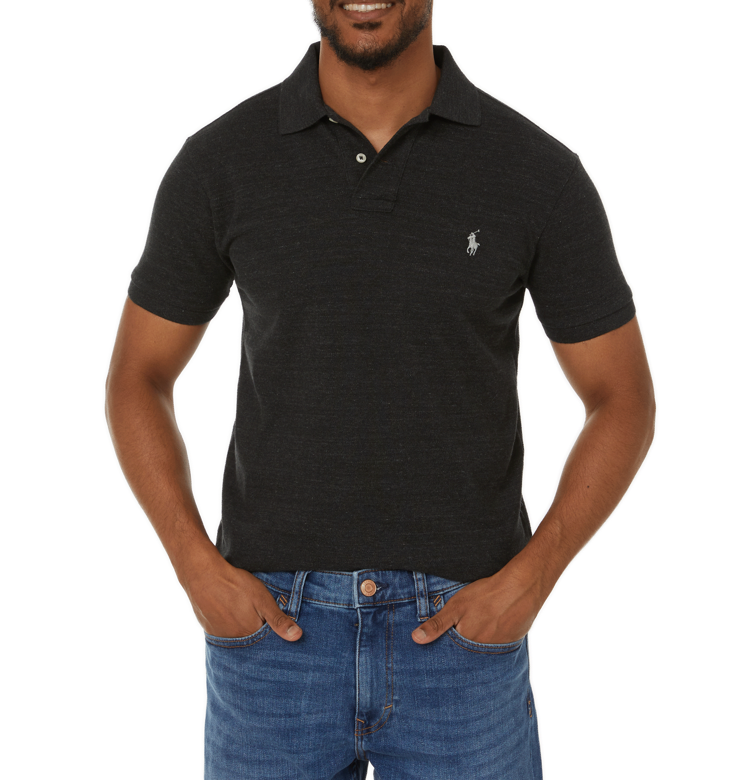 Straight-fit cotton piqué shirt POLO RALPH LAUREN Black