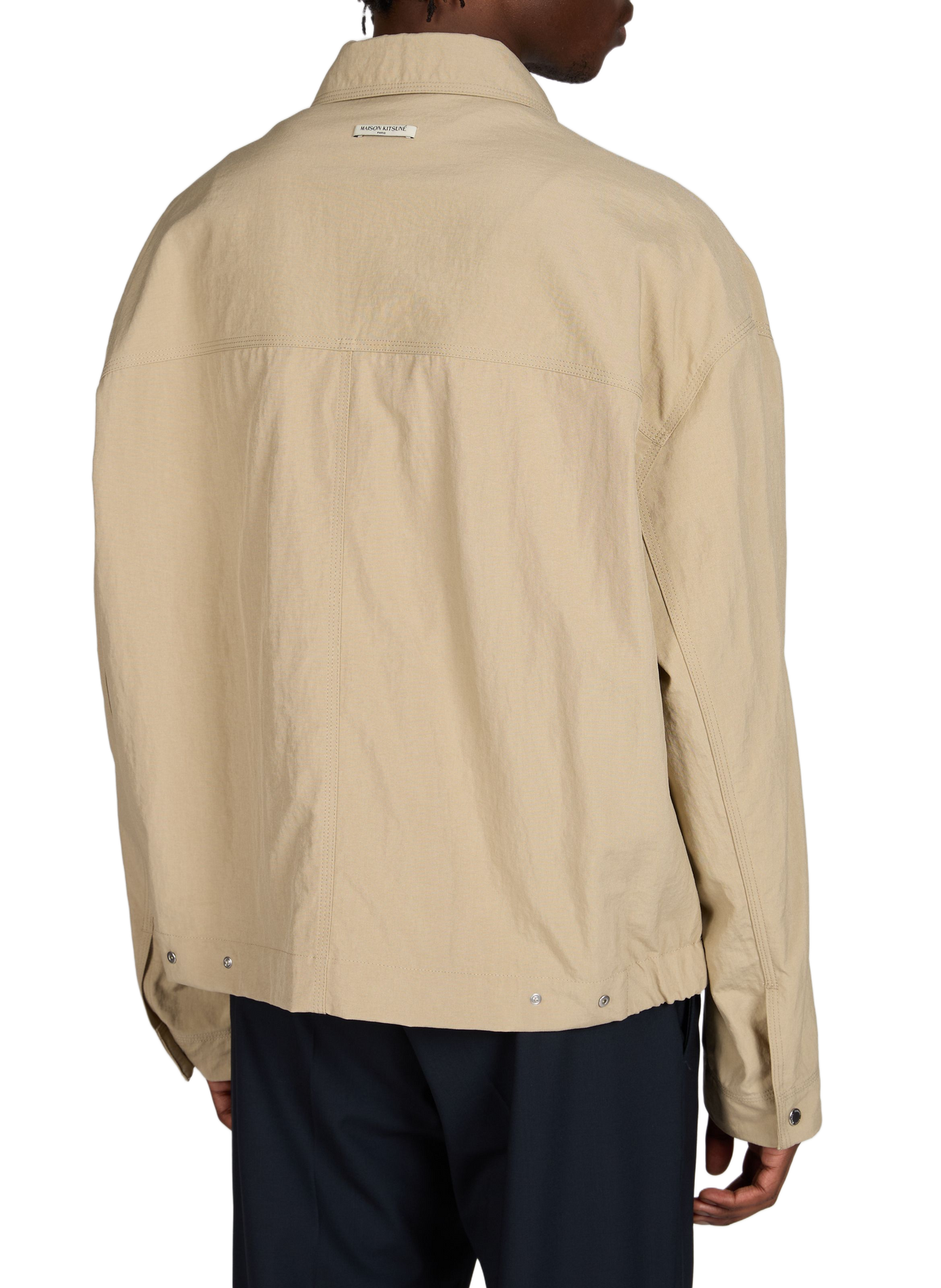 Tea leaf double zip jacket MAISON KITSUNÉ Beige