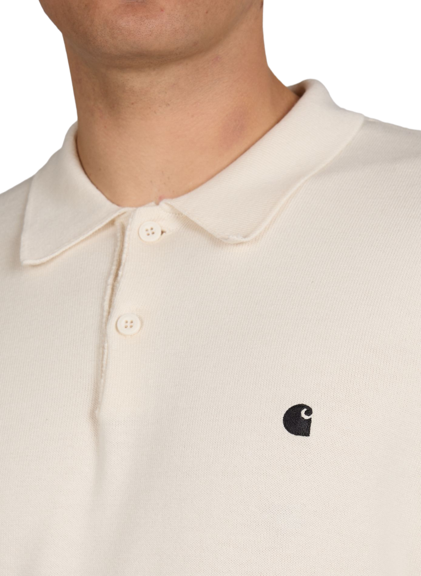 Long-sleeved cotton polo shirt CARHARTT WIP Beige