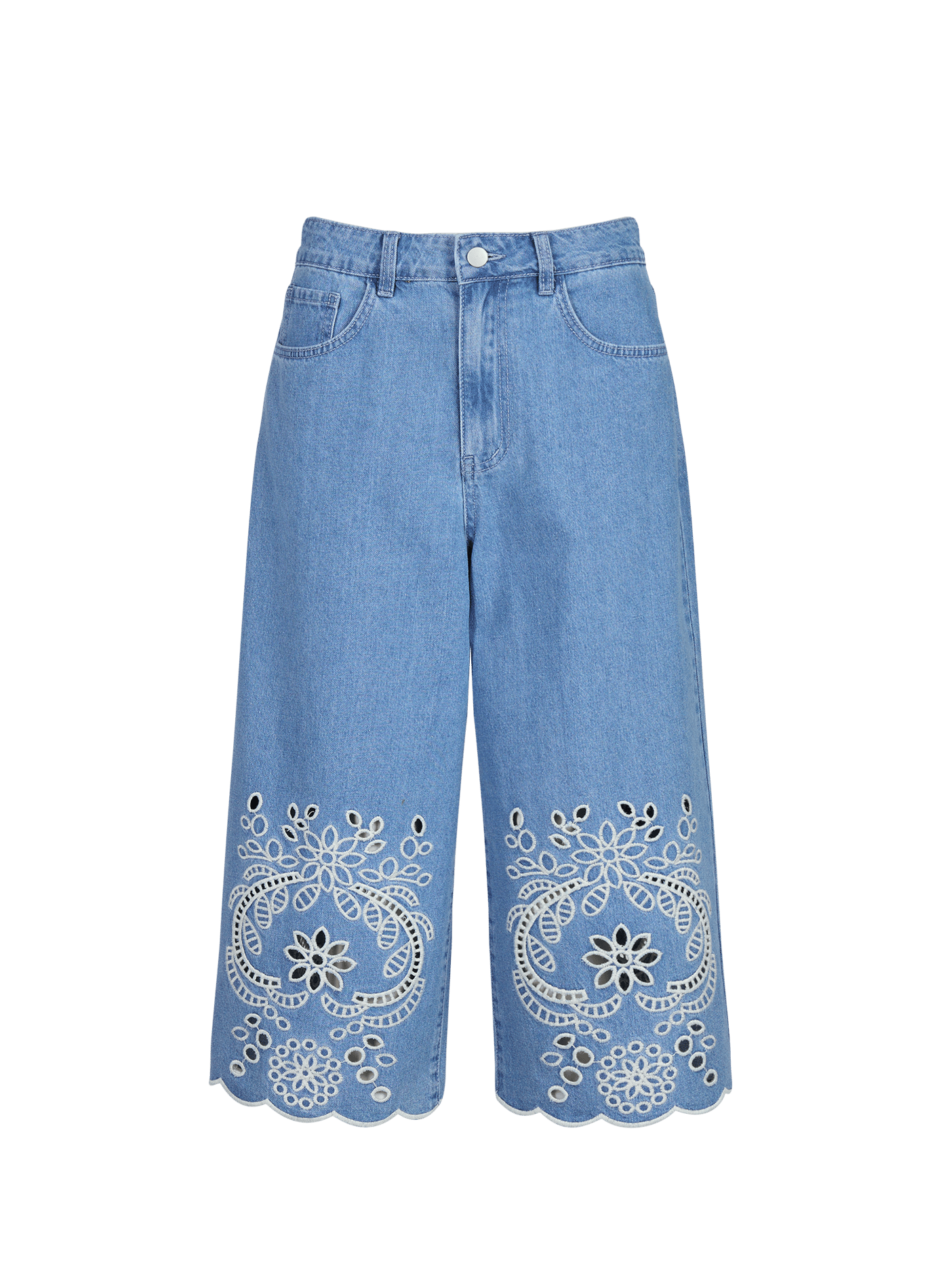 Straight Bermuda shorts in mixed cotton OBJECT Blue