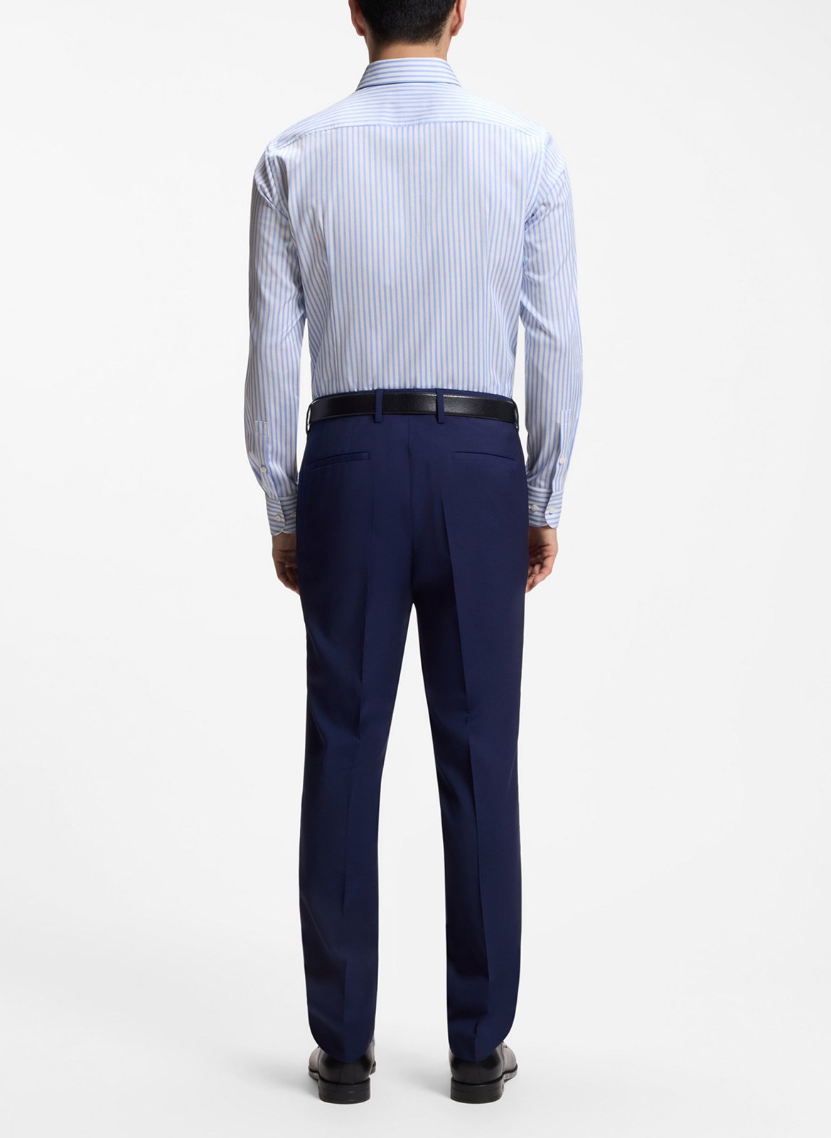 Chemise droite à rayures BOSS Bleu