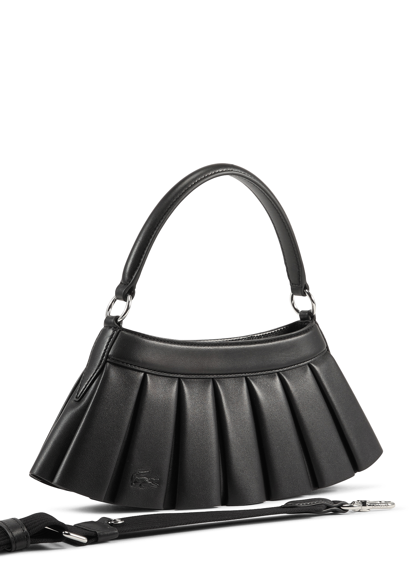 sac à main en cuir LACOSTE Noir