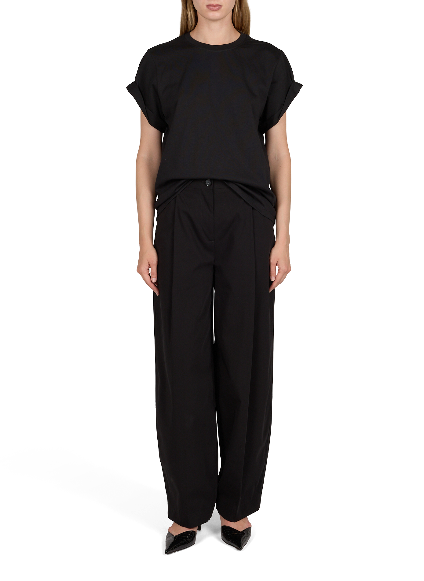 Straight cotton t-shirt VICTORIA BECKHAM Black
