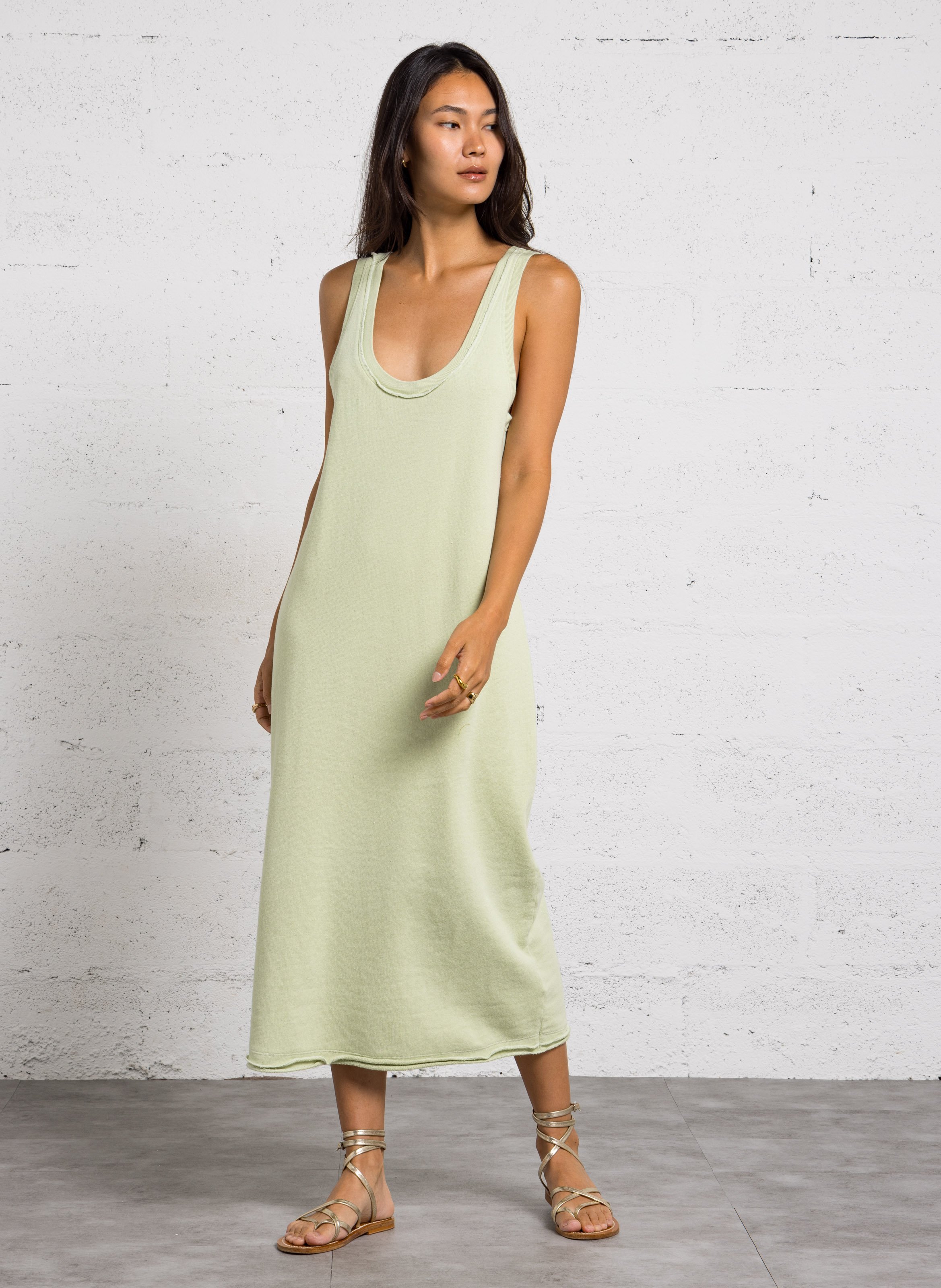 Robe longue débardeur unie vibtown AMERICAN VINTAGE Beige