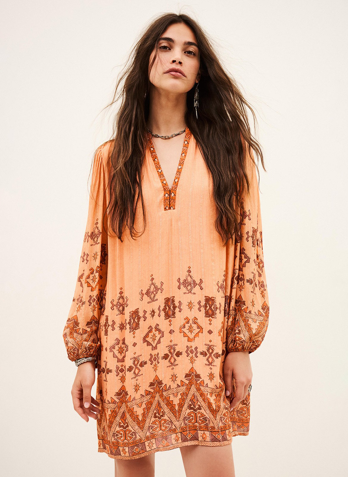 Robe courte imprimée zola BA&SH Orange