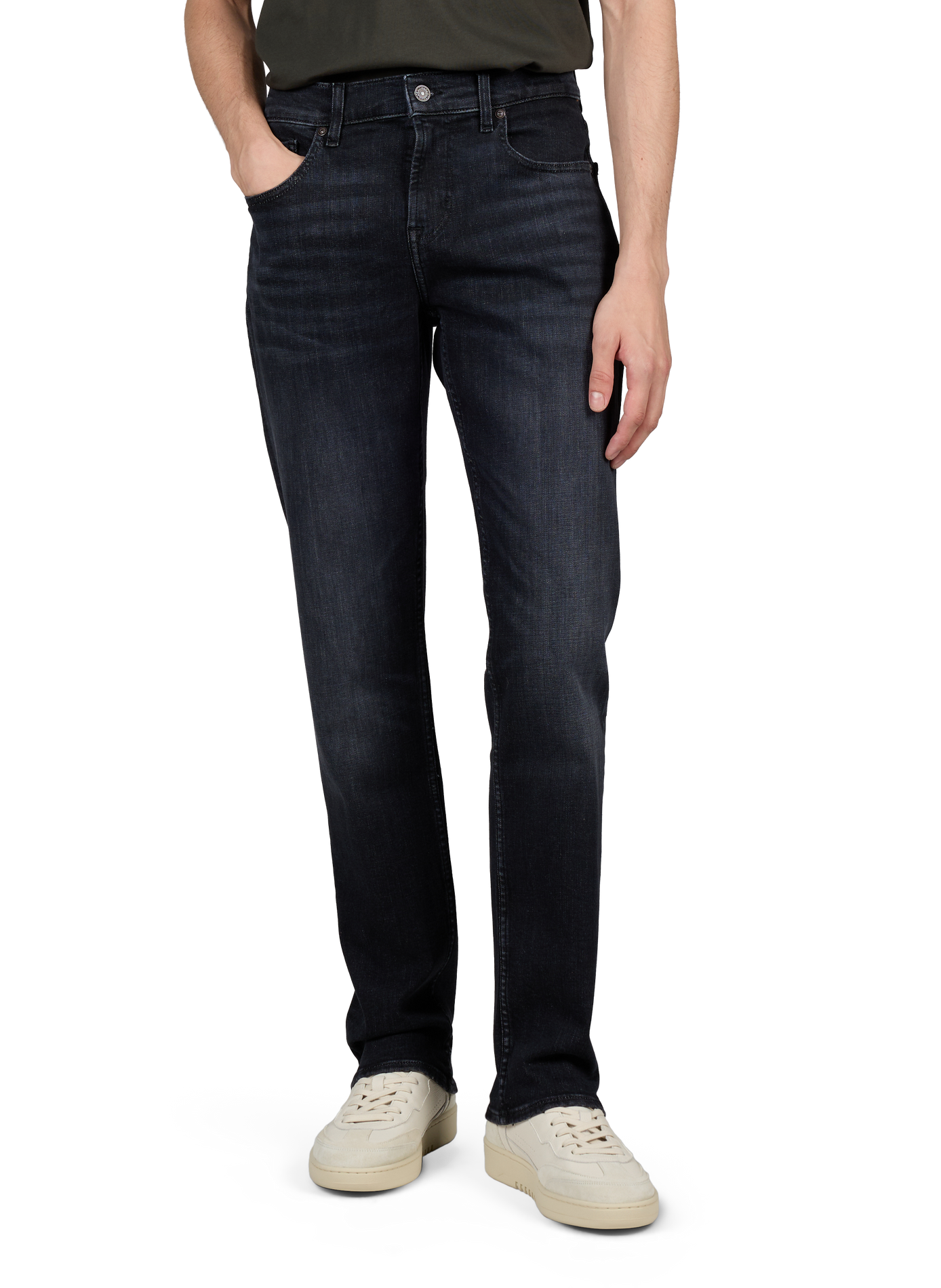 Slimmy washed denim jeans in blended cotton 7 FOR ALL MANKIND Black