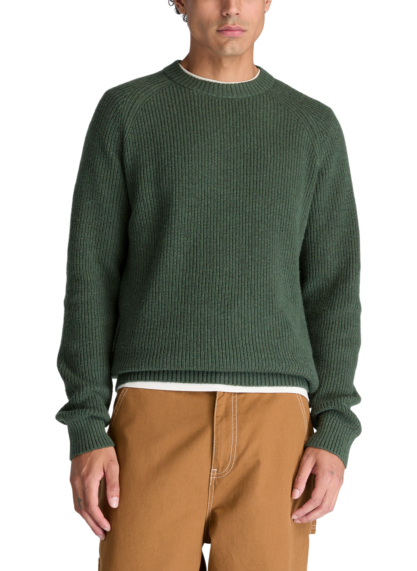 Straight fit cotton blend sweater TIMBERLAND Green