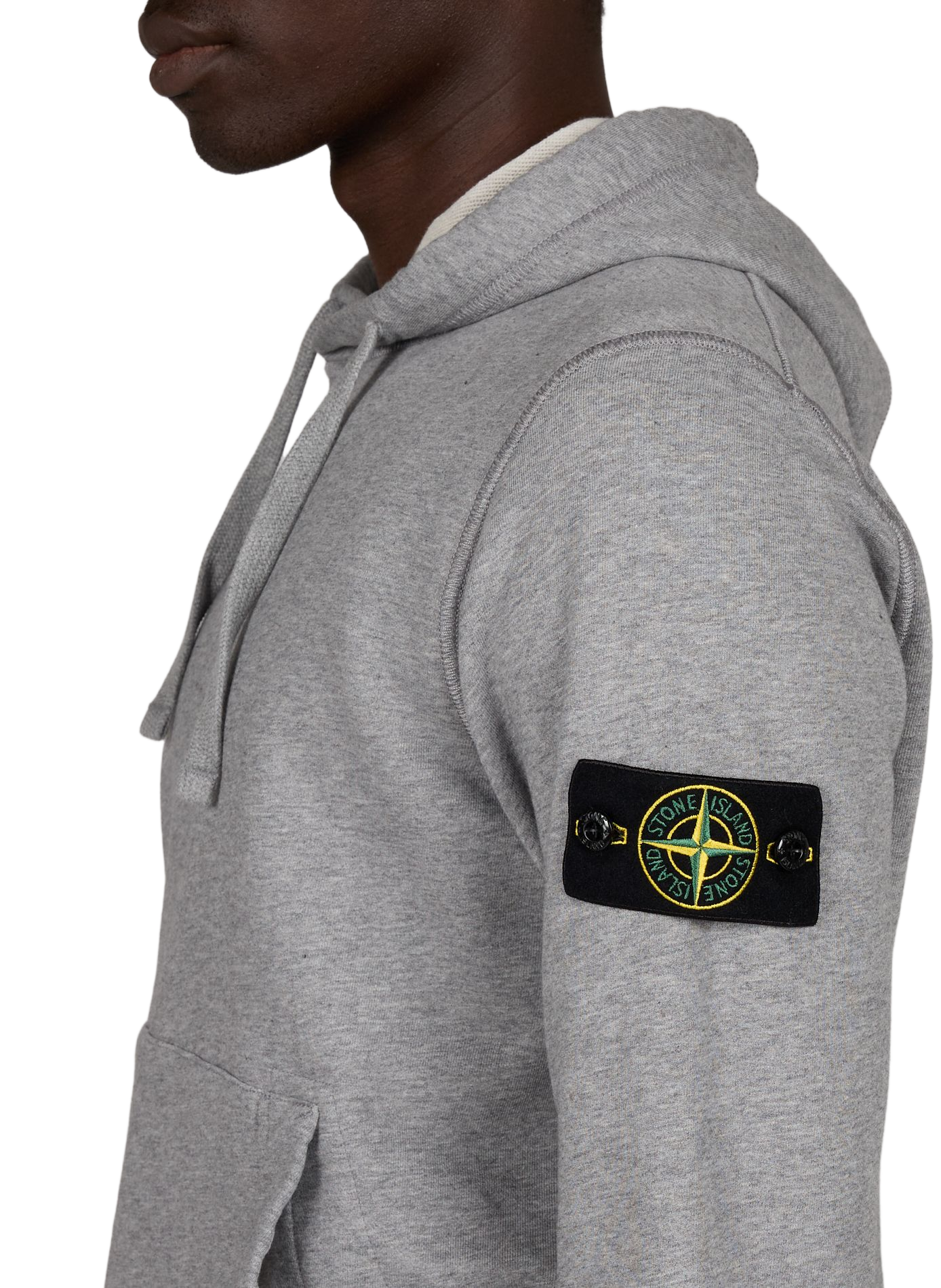 Gerader Kapuzenpullover aus Baumwolle STONE ISLAND Grau