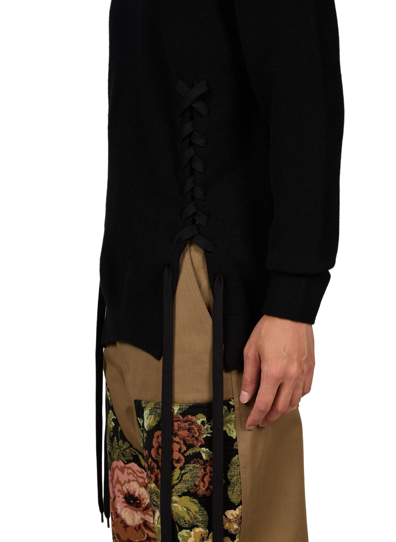 Rechte wollen merino-mix pullover SIMONE ROCHA Zwart