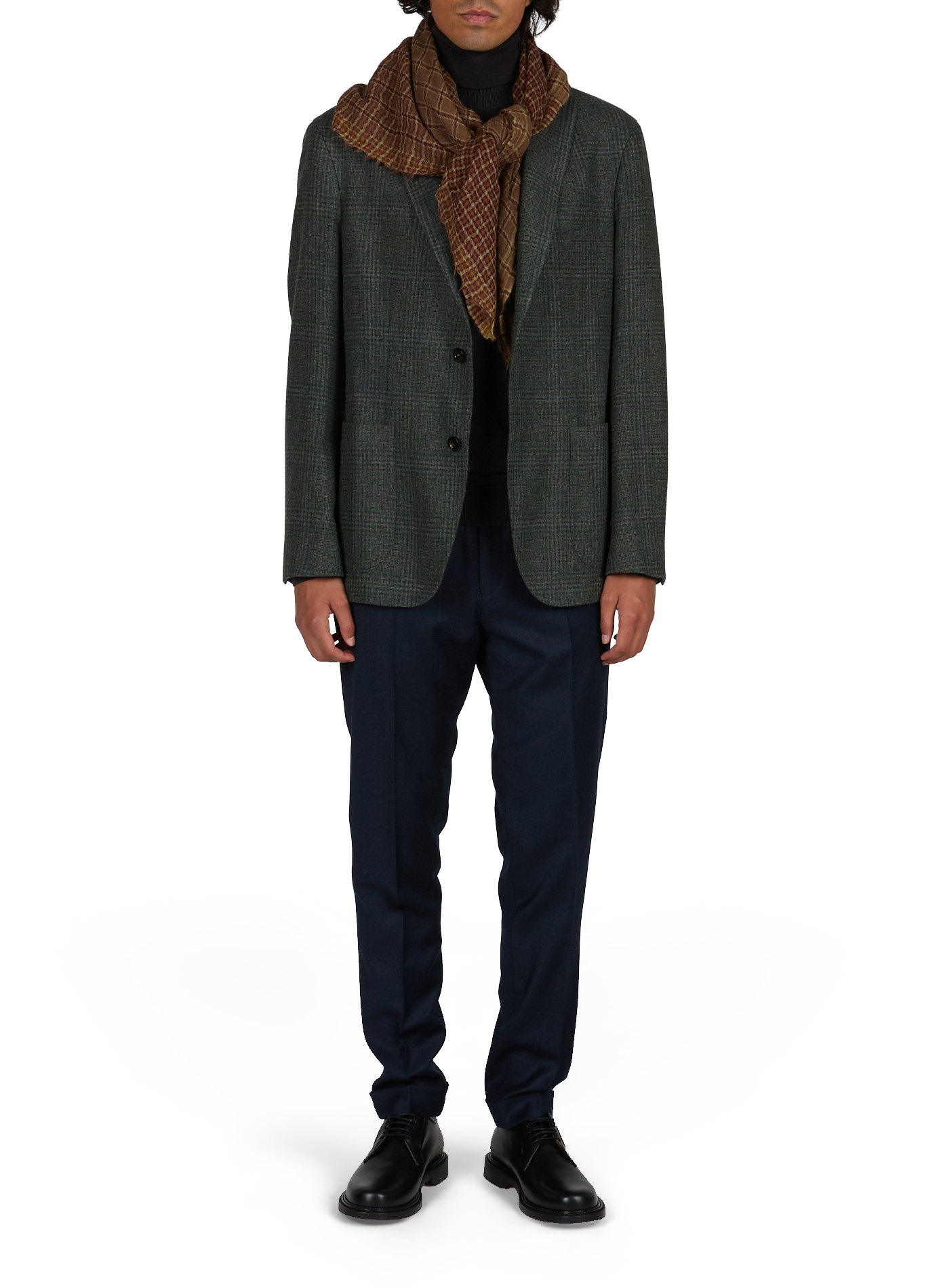 Straight wool blazer with patterns BOGLIOLI Green