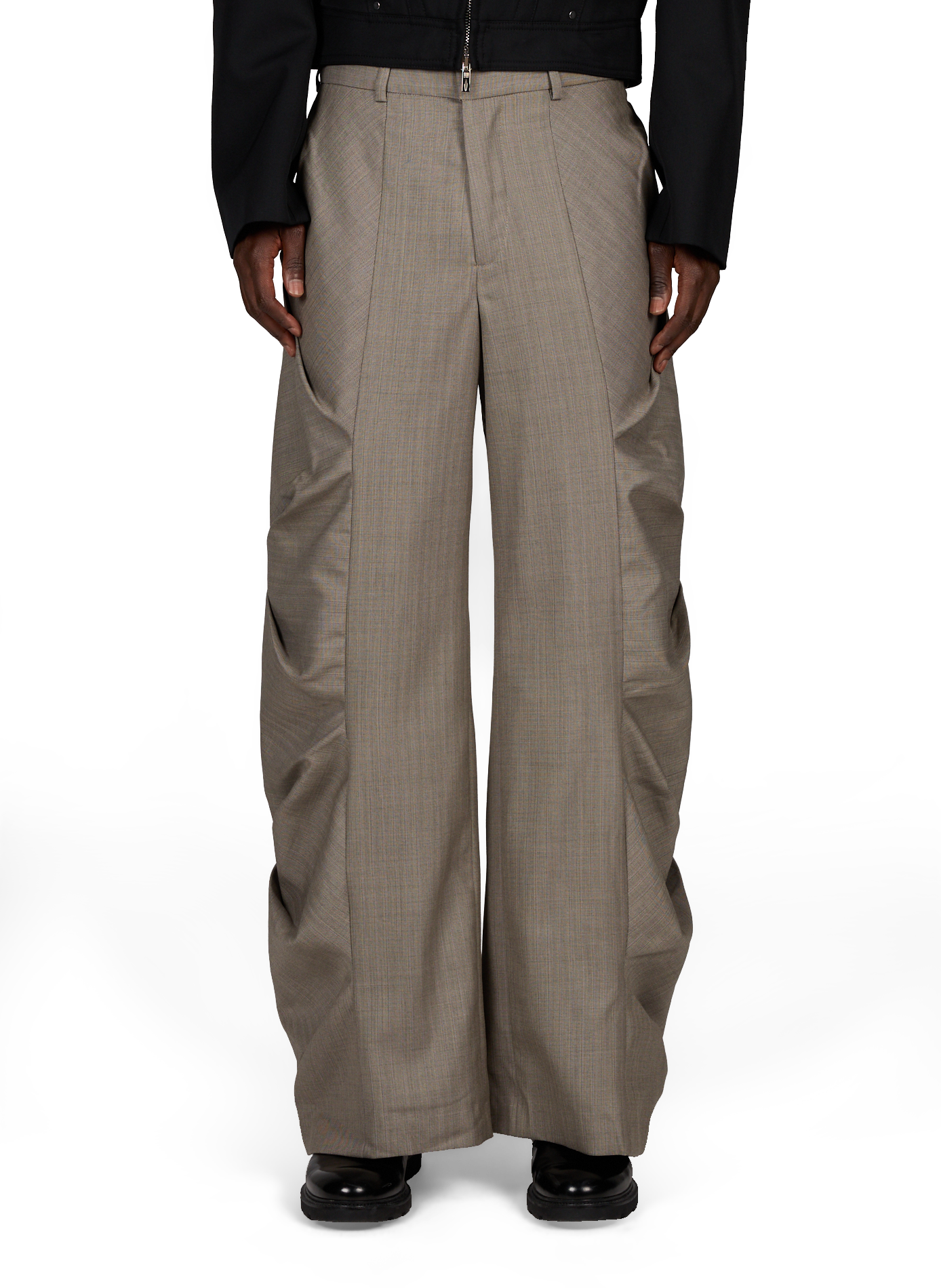 Wide-leg Cruces Striped Wool Pants CAMPILLO