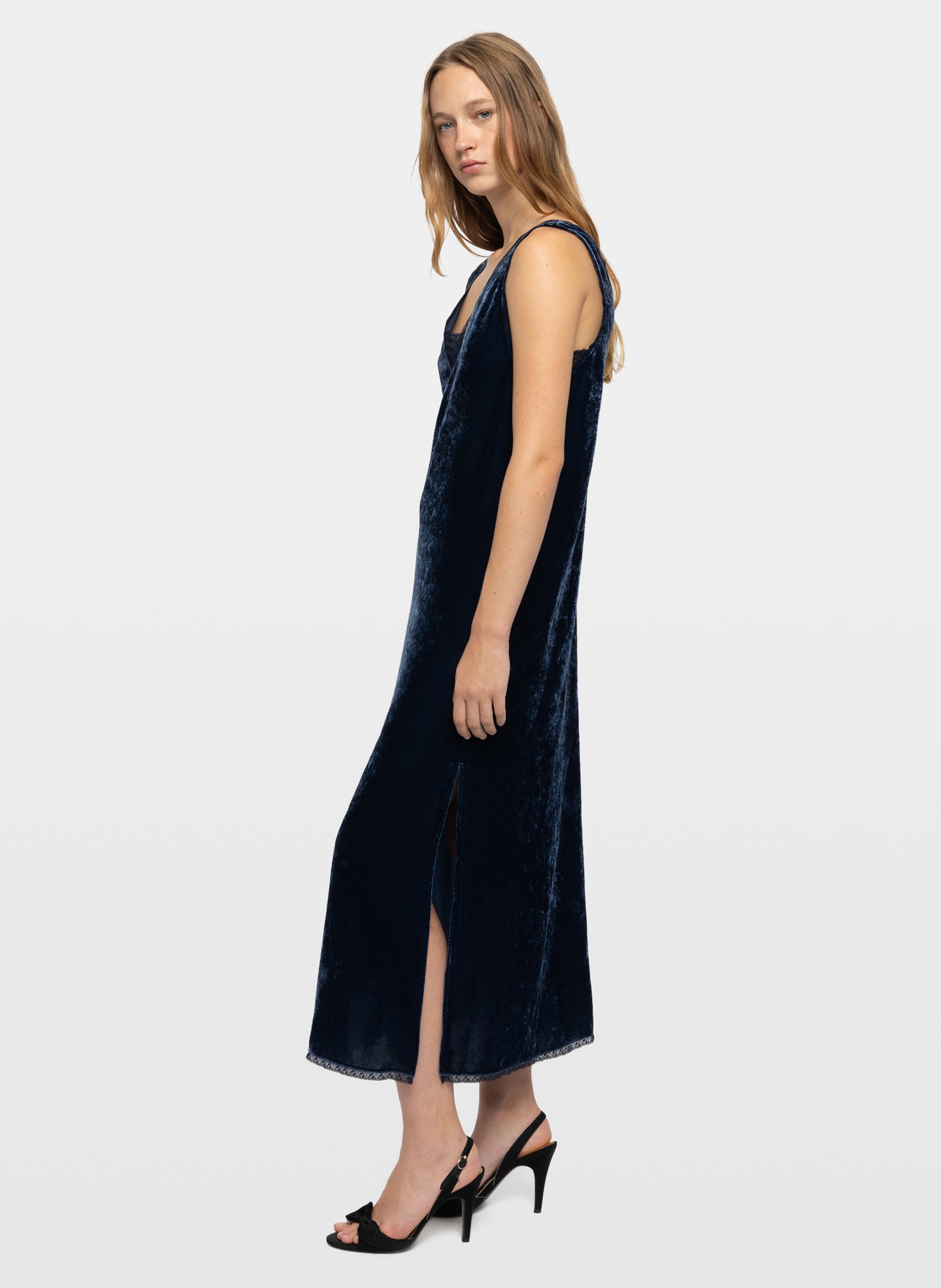 Robe longue droite en velours renzo ZADIG&VOLTAIRE Blauw