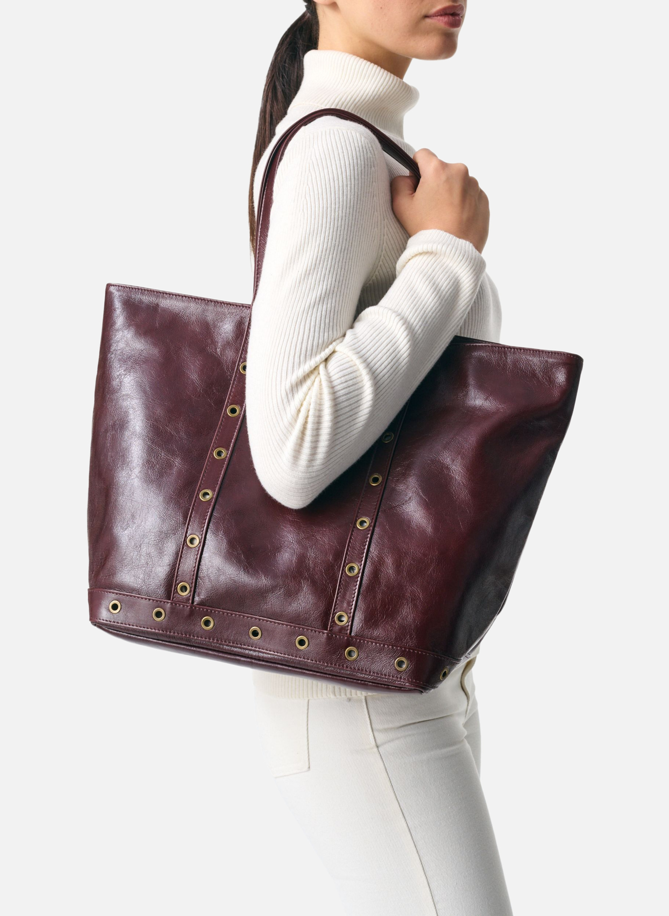 Cabas l en cuir VANESSA BRUNO Marron