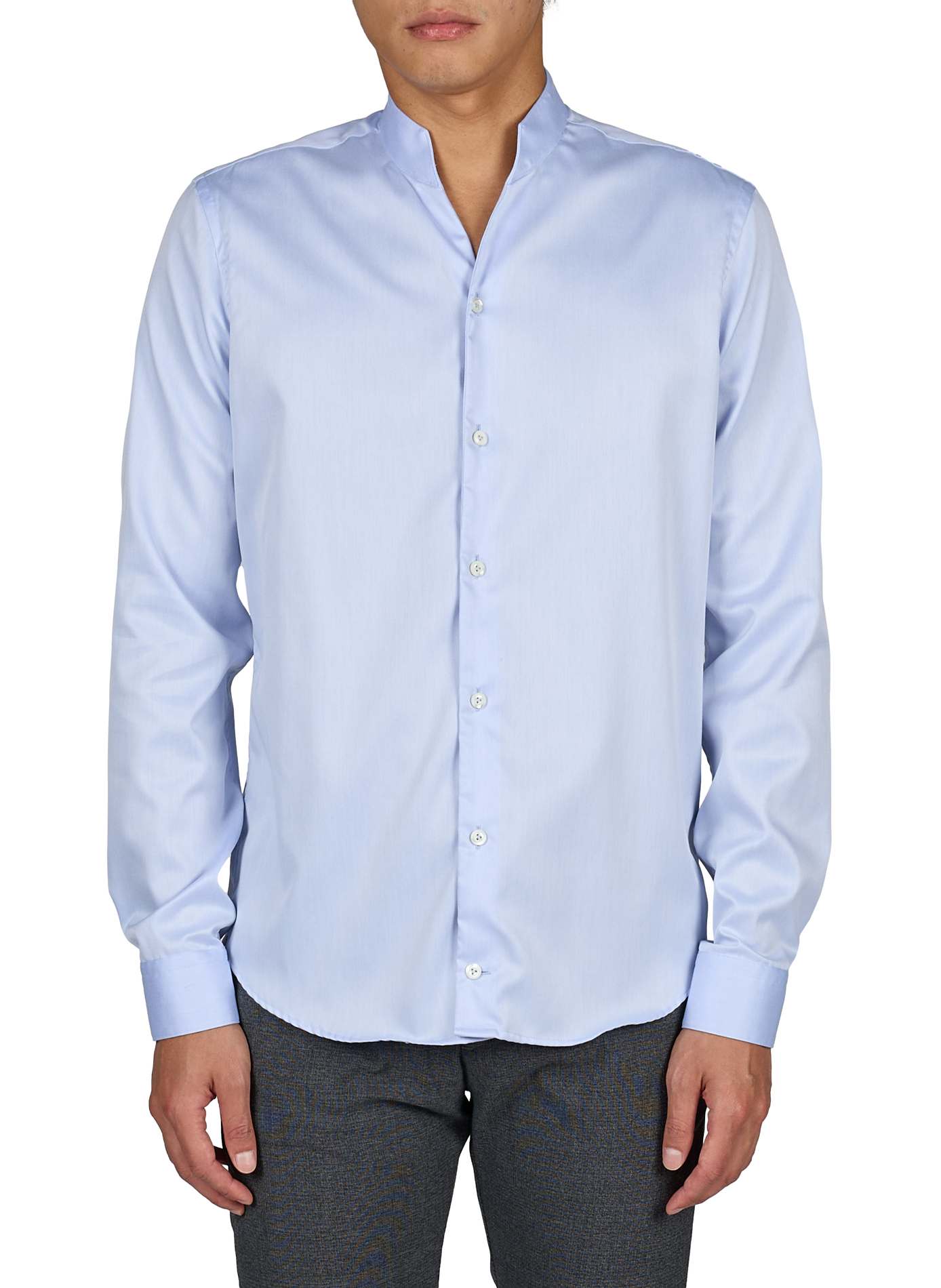 Overhemd met klassieke kraag van katoen VAN LAACK Blauw