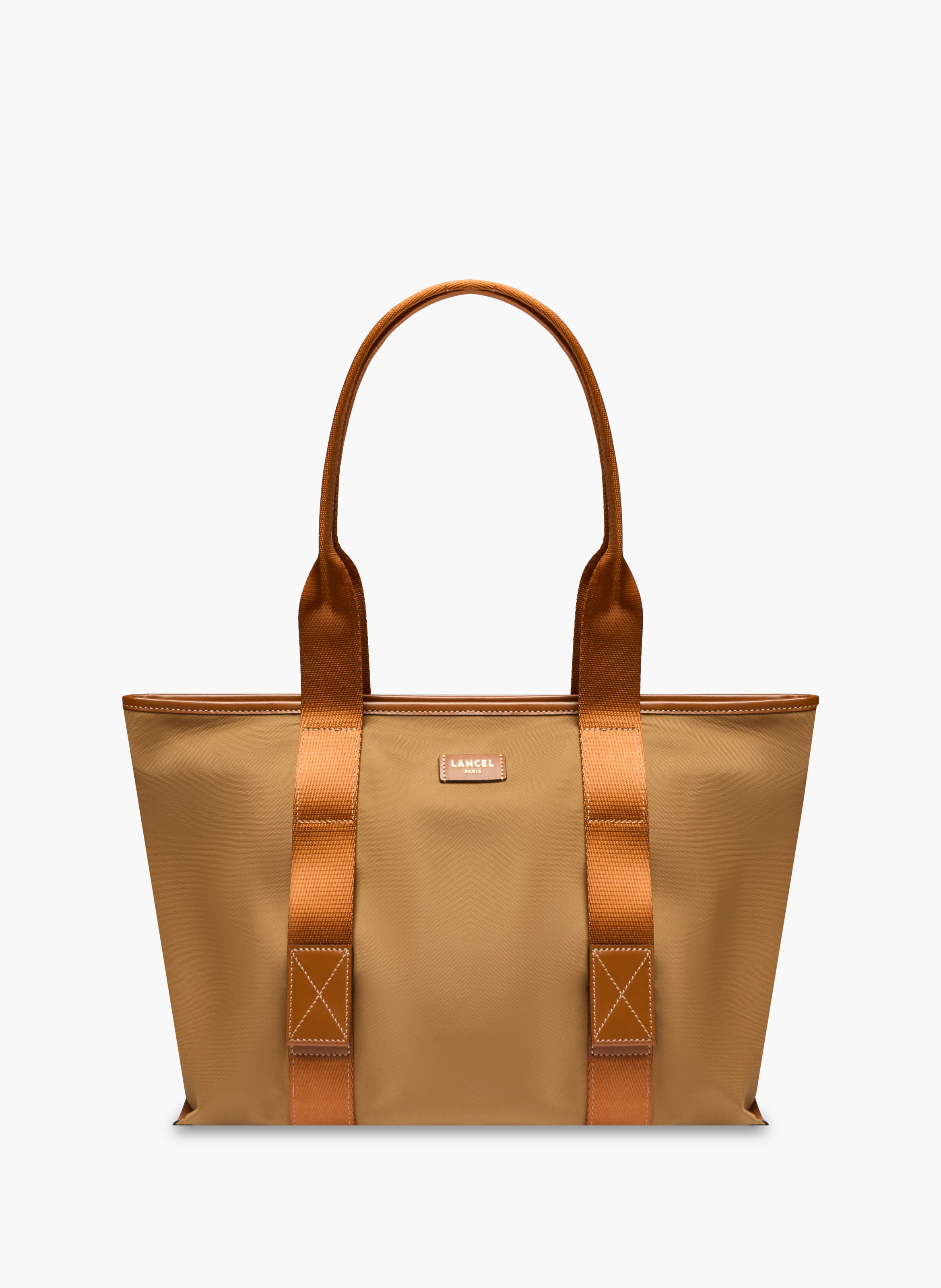 Sac cabas zippé m mistral rollable de lancel en nylon LANCEL Beige