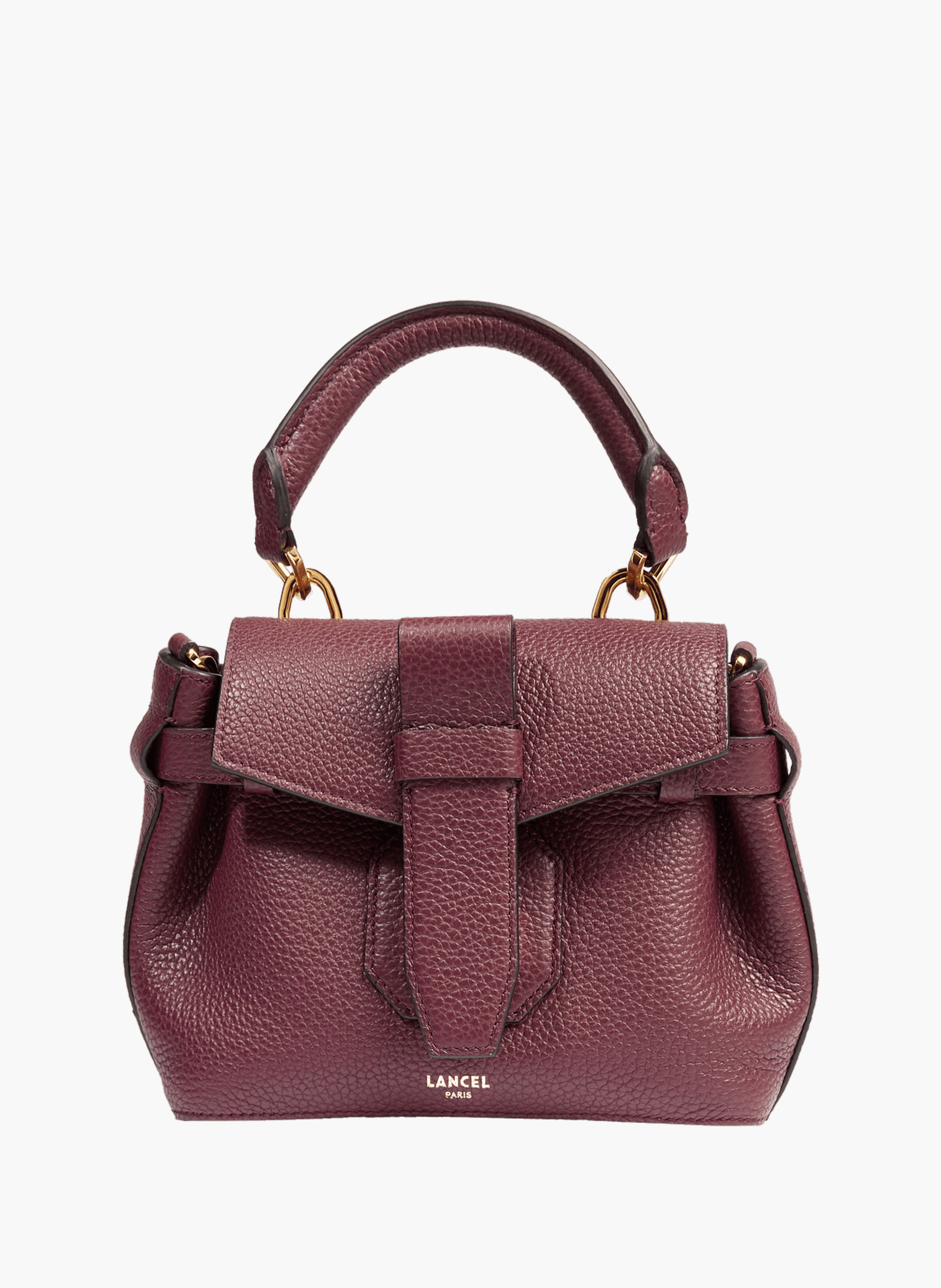 Lancel charlie mini leather handbag  Cassis