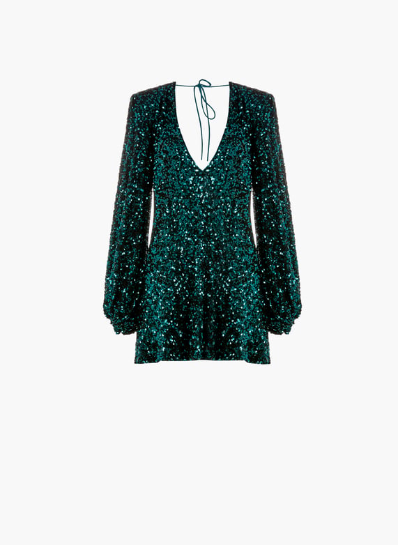 Long sequin dress Rotate Green - Women | Printemps Long sequin dress Rotate Green - Women | Printemps