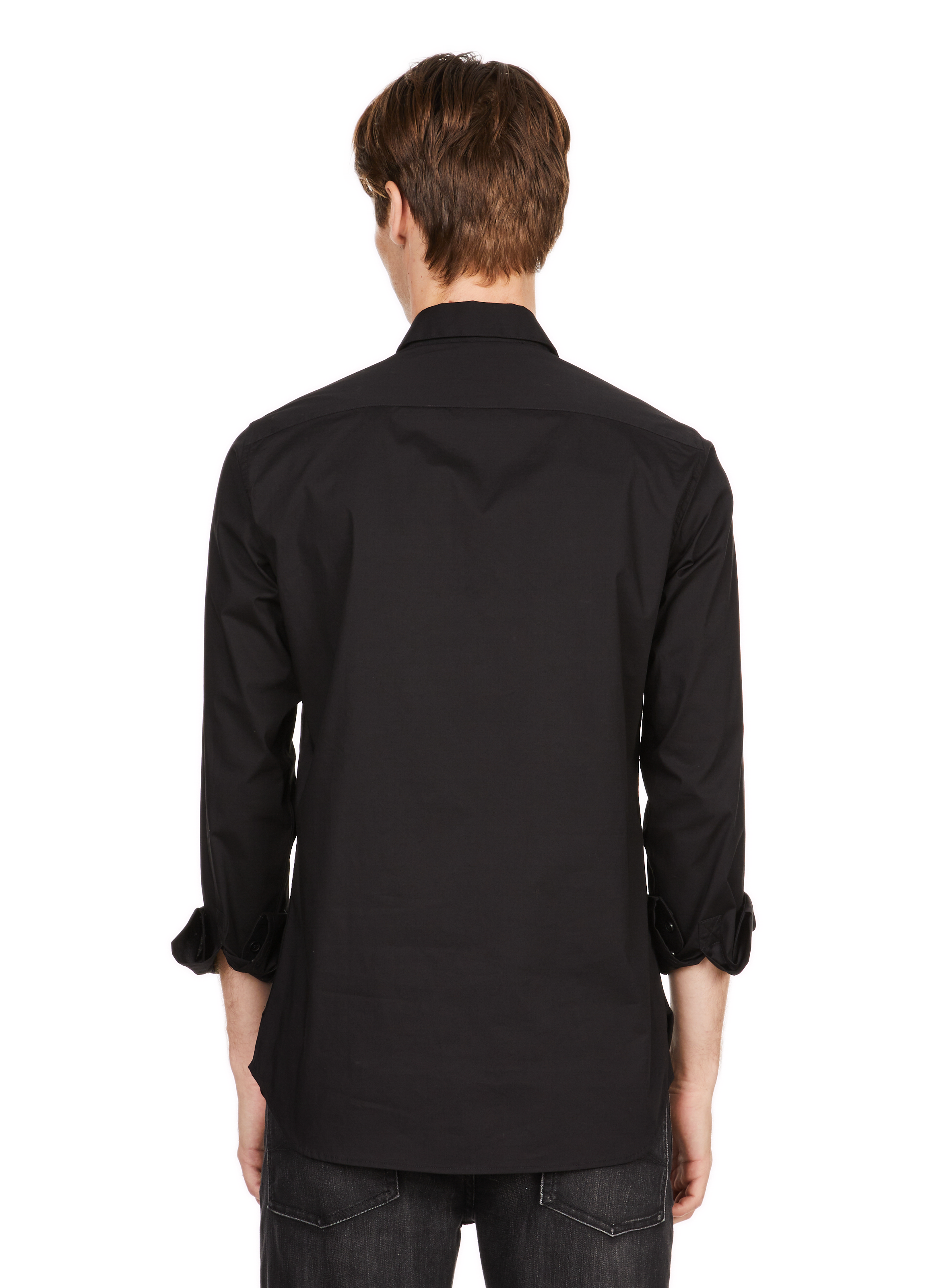 Chemise slim en coton  AU PRINTEMPS PARIS Noir