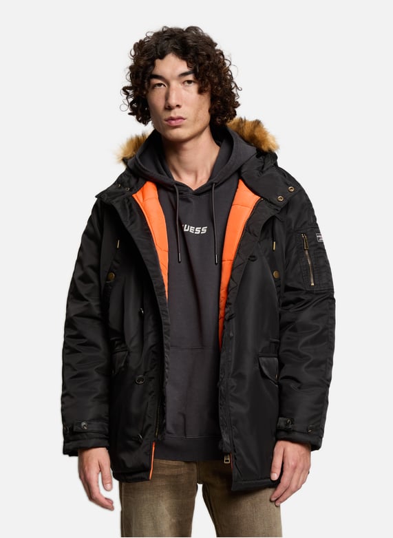 Hooded parka guess men printemps